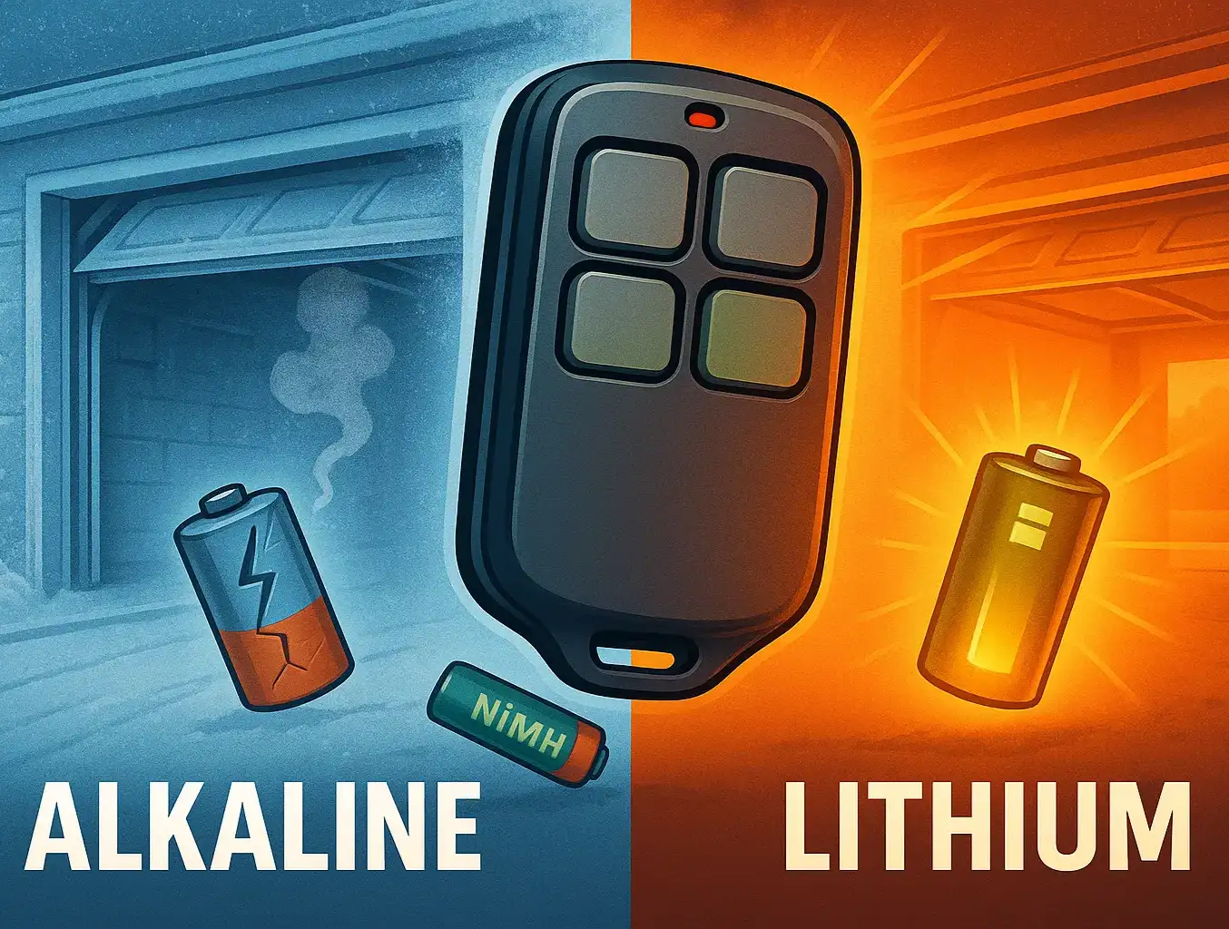 Alkaline vs. Lithium vs. NiMH: Best Battery Chemistries for Garage Door Remotes & Keypads