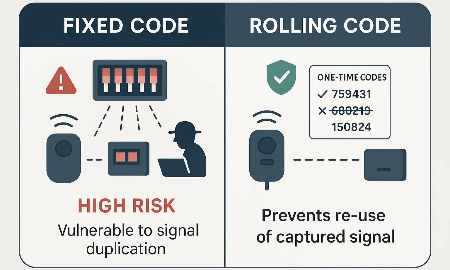 Fixed Code VS Rolling Code