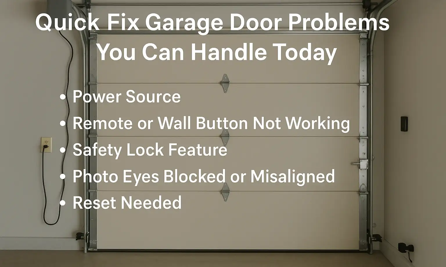 Quick Fix Garage Door Problems You Can Handle Today