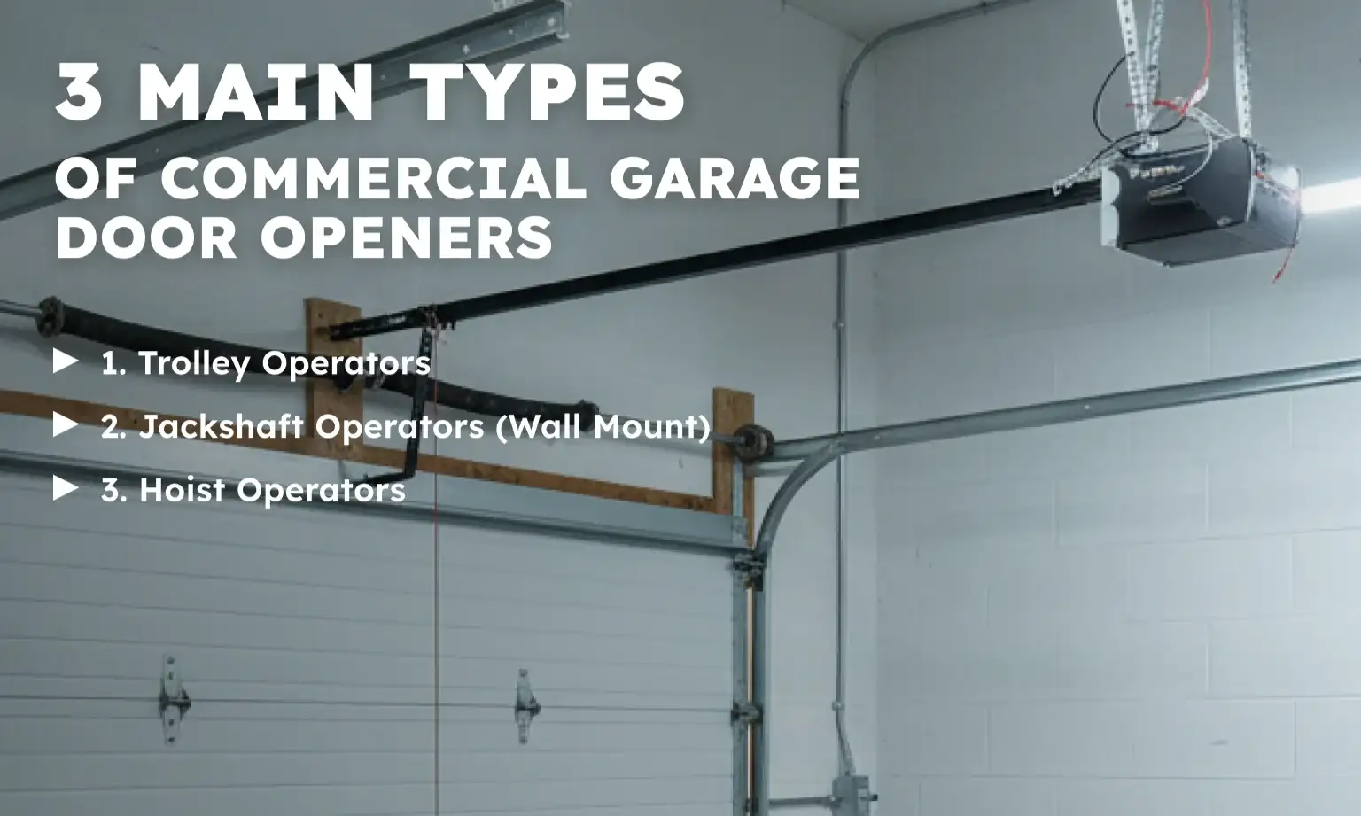 3 Main Types of Commercial Garage Door Openers 