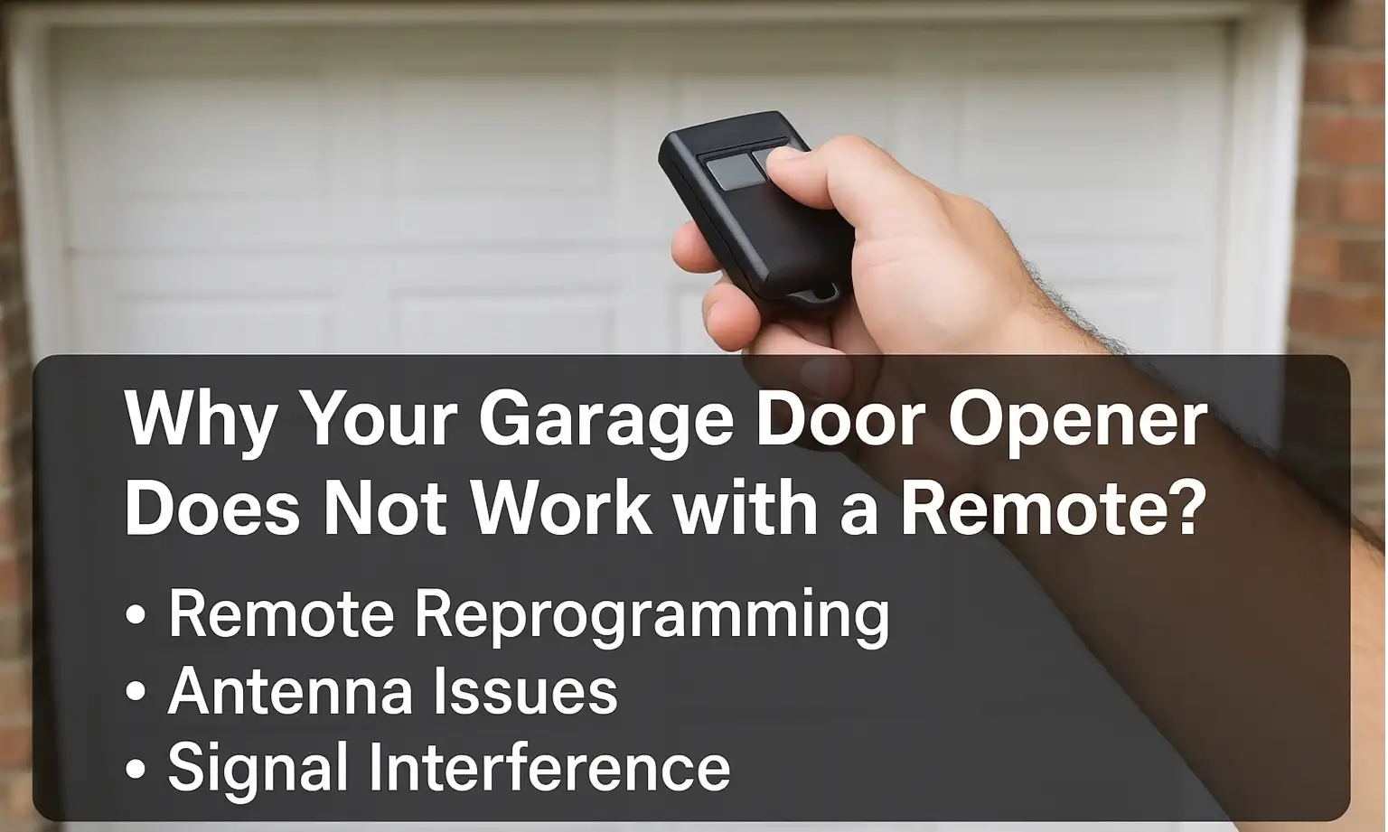 Why Your Garage Door Opener Does Not Work with a Remote?