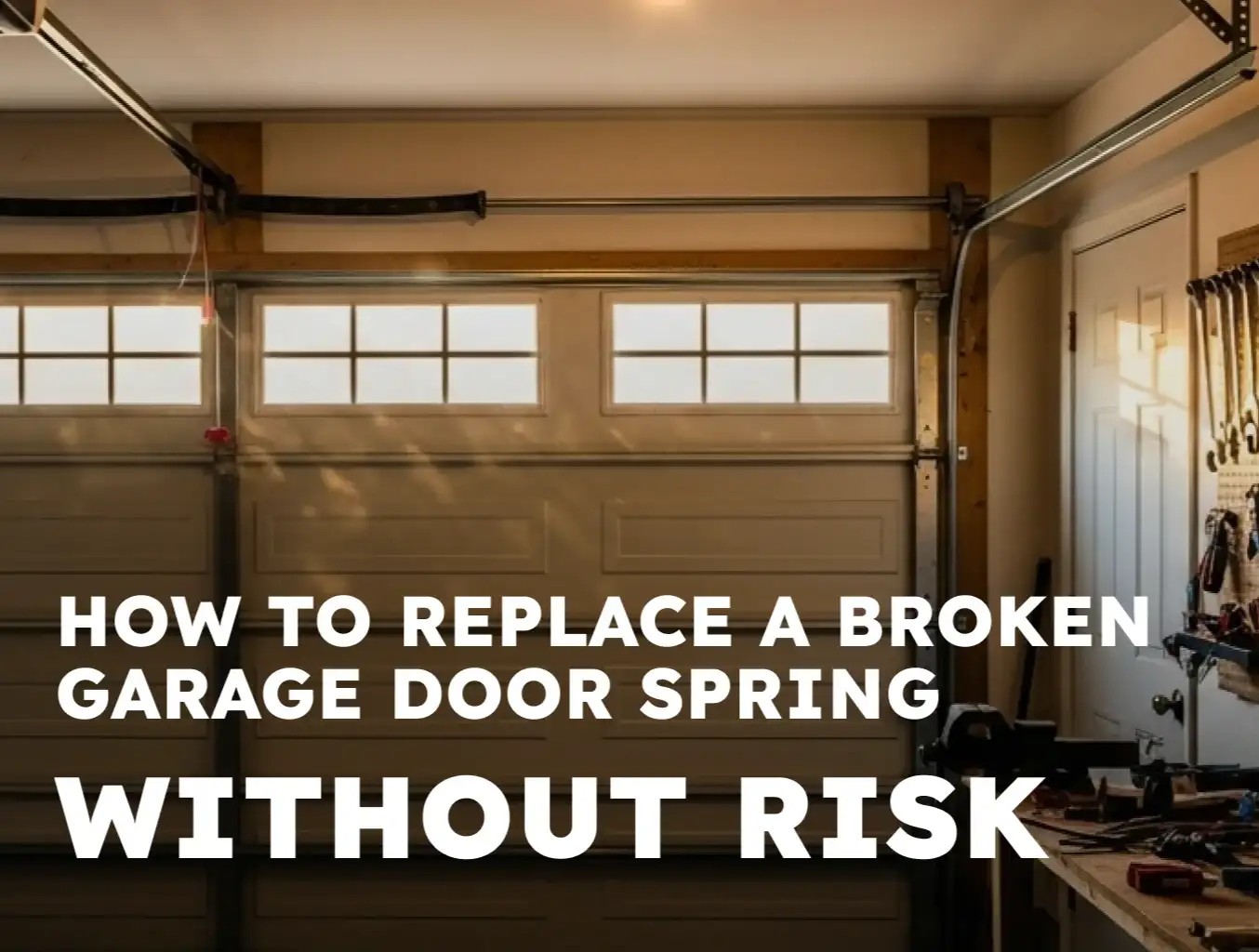 how to replace a broken garage door spring without risk photo