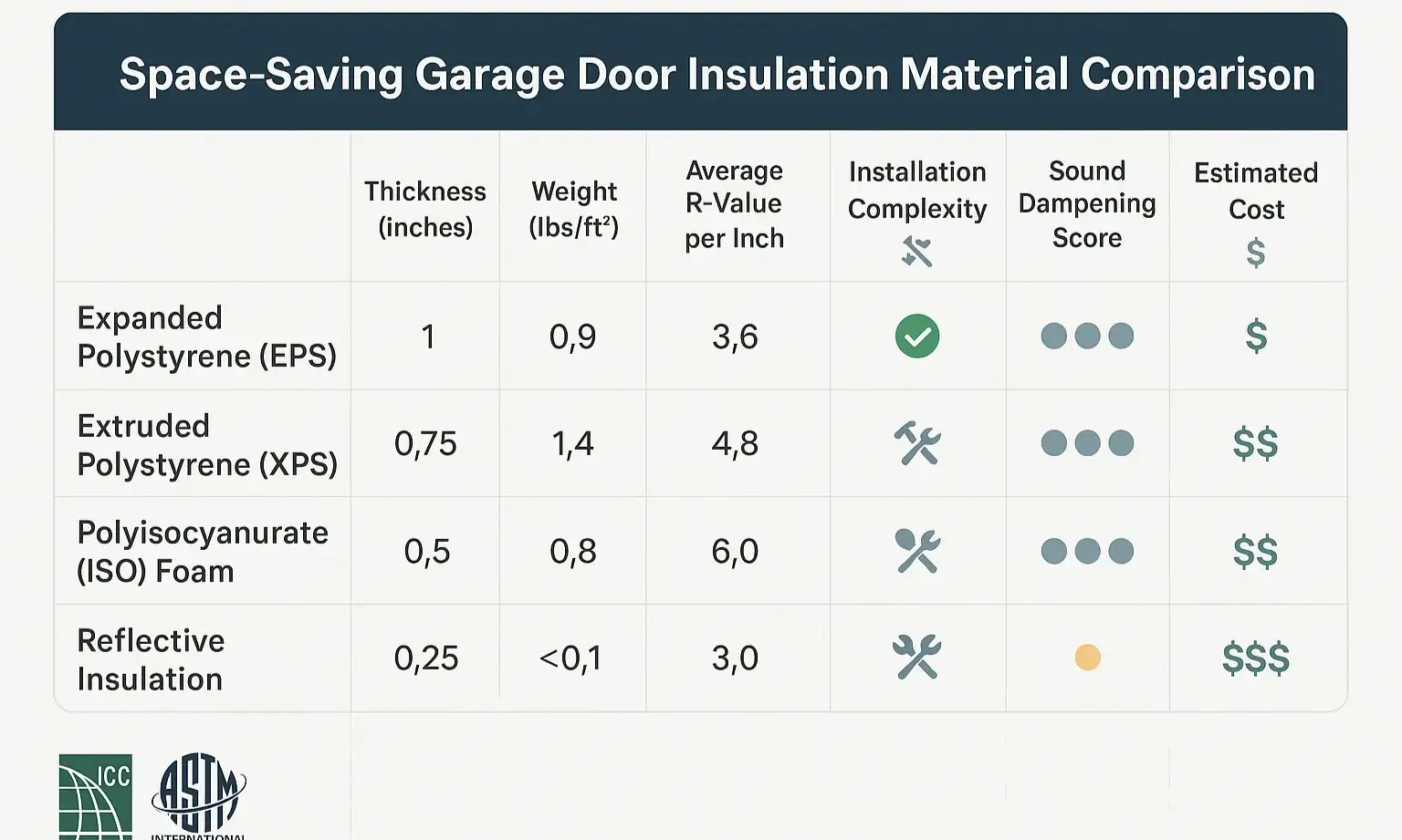 Compare key insulation types by thermal performance 
