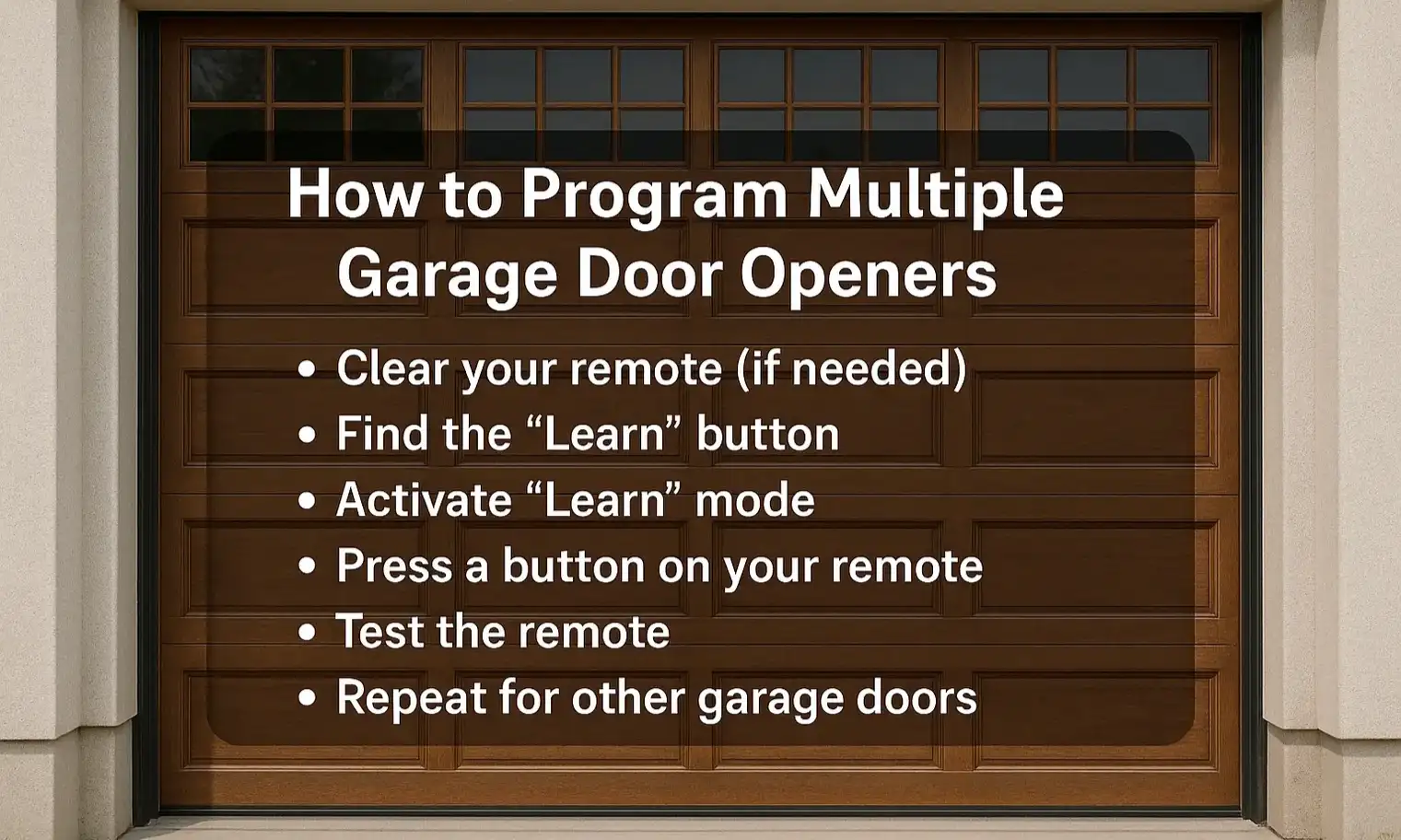 How to Program Multiple Garage Door Openers