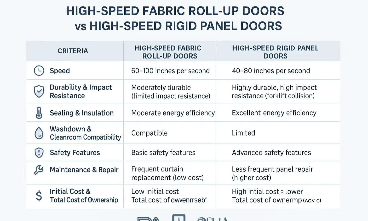 Choosing Between Fabric and Rigid High-Speed Doors