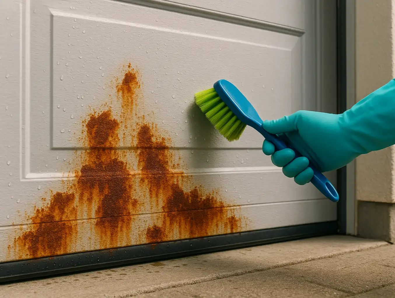 garage door rust bottom prevention photo