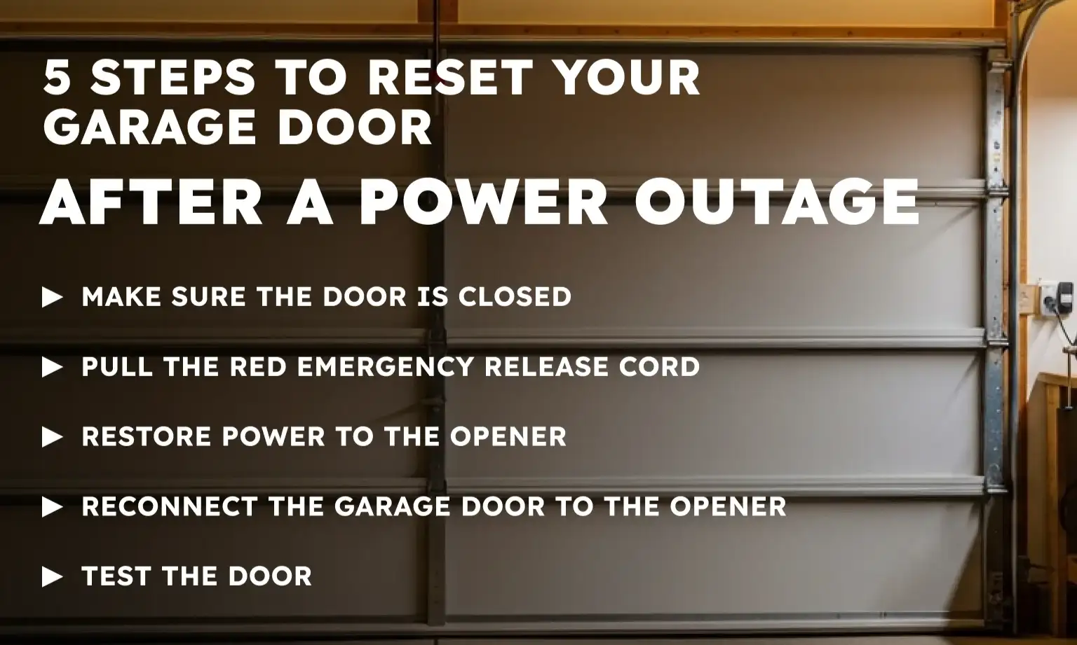 5 Steps to Reset Your Garage Door After a Power Outage