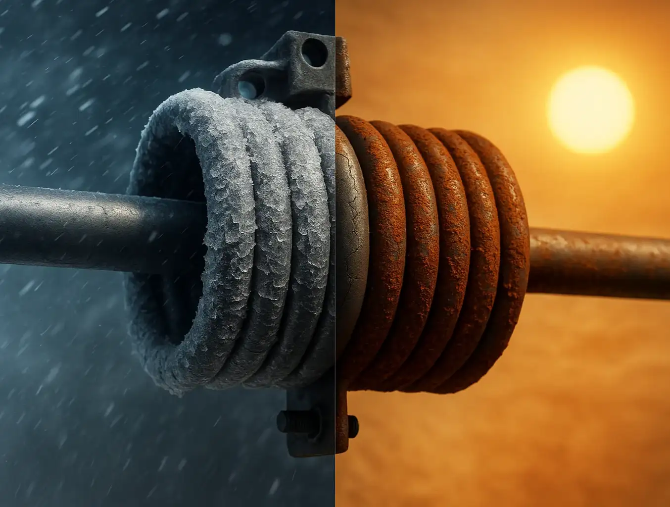 weather impact garage door parts photo