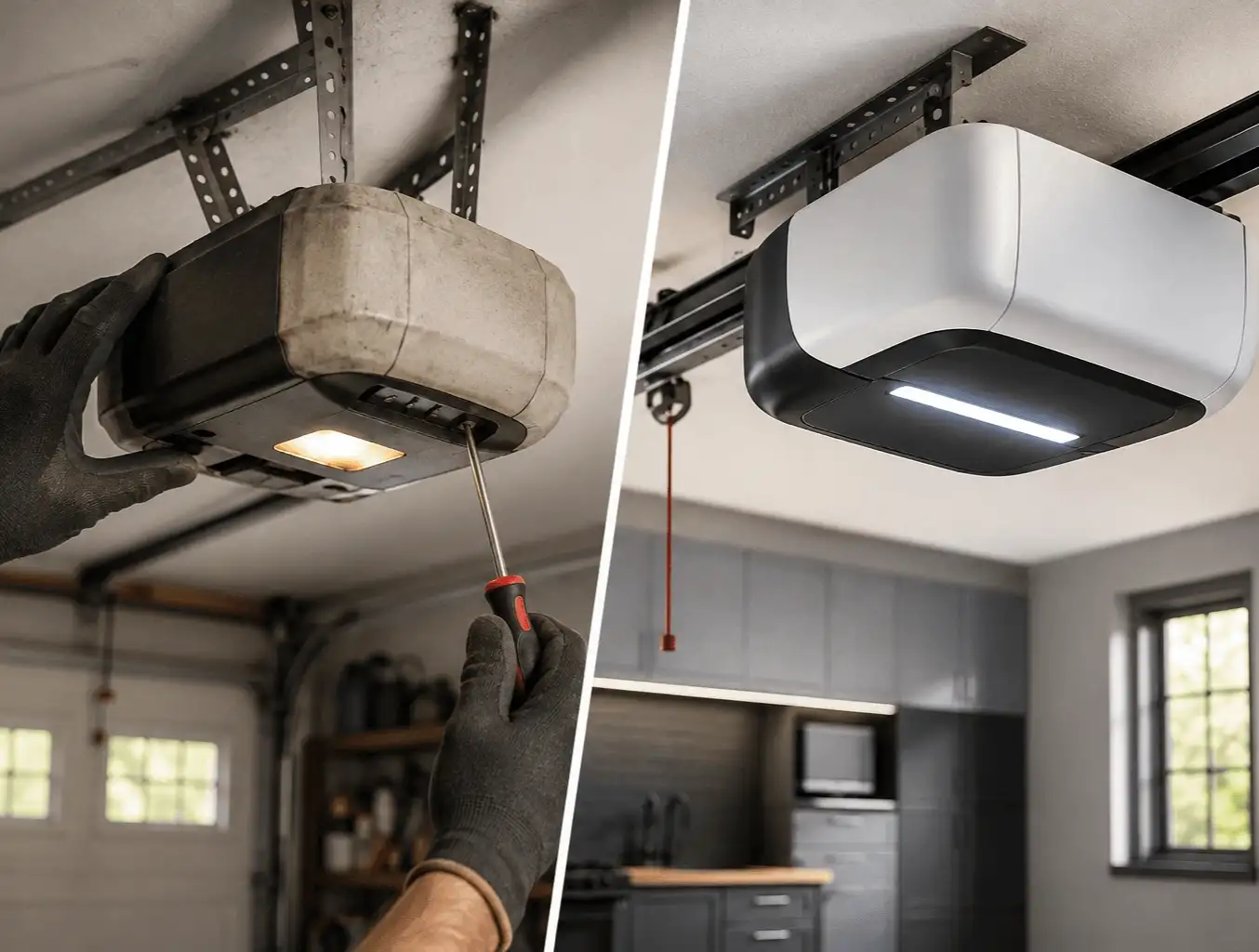 repair replace old garage door opener photo