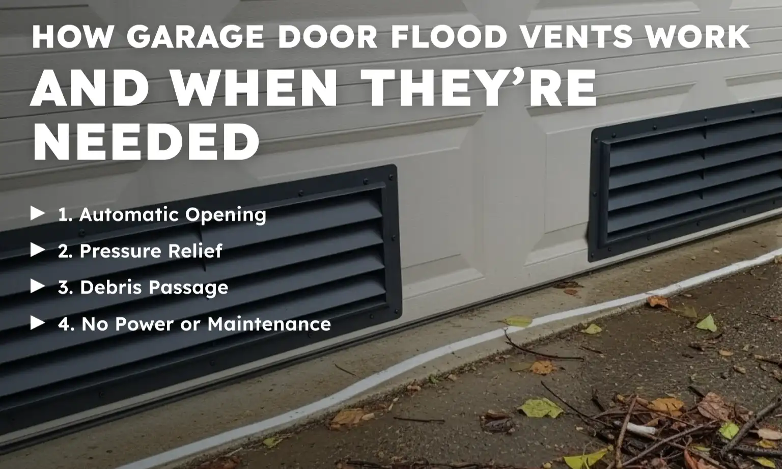 How Garage Door Flood Vents Work and When They’re Needed