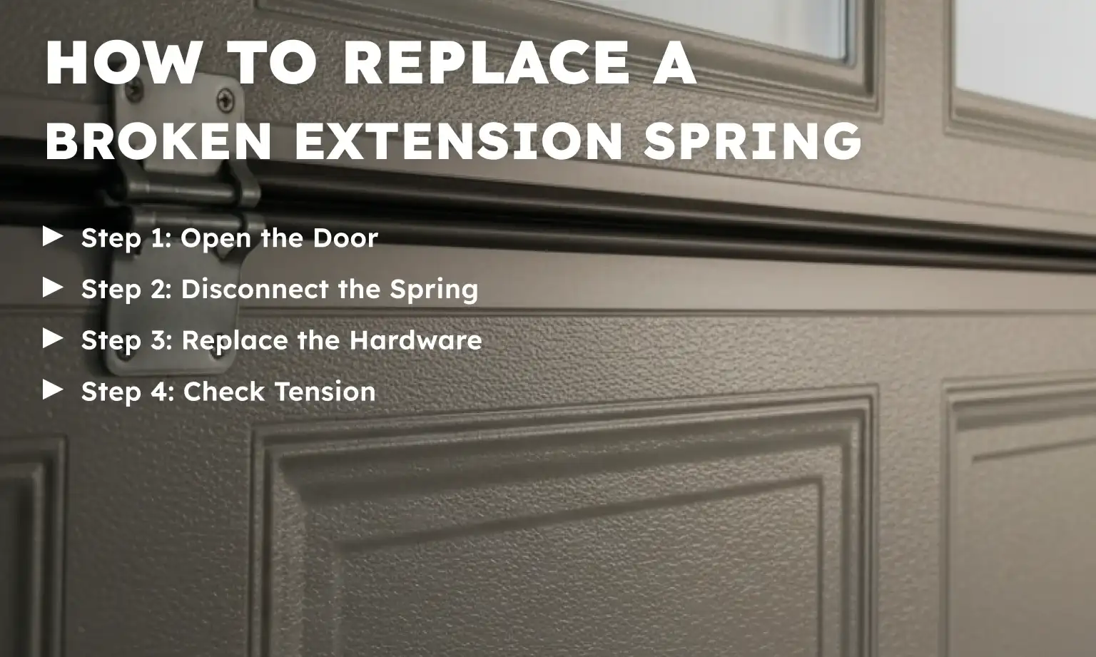 How to Replace a Broken Extension Spring (Only If It Has Lost All Tension)