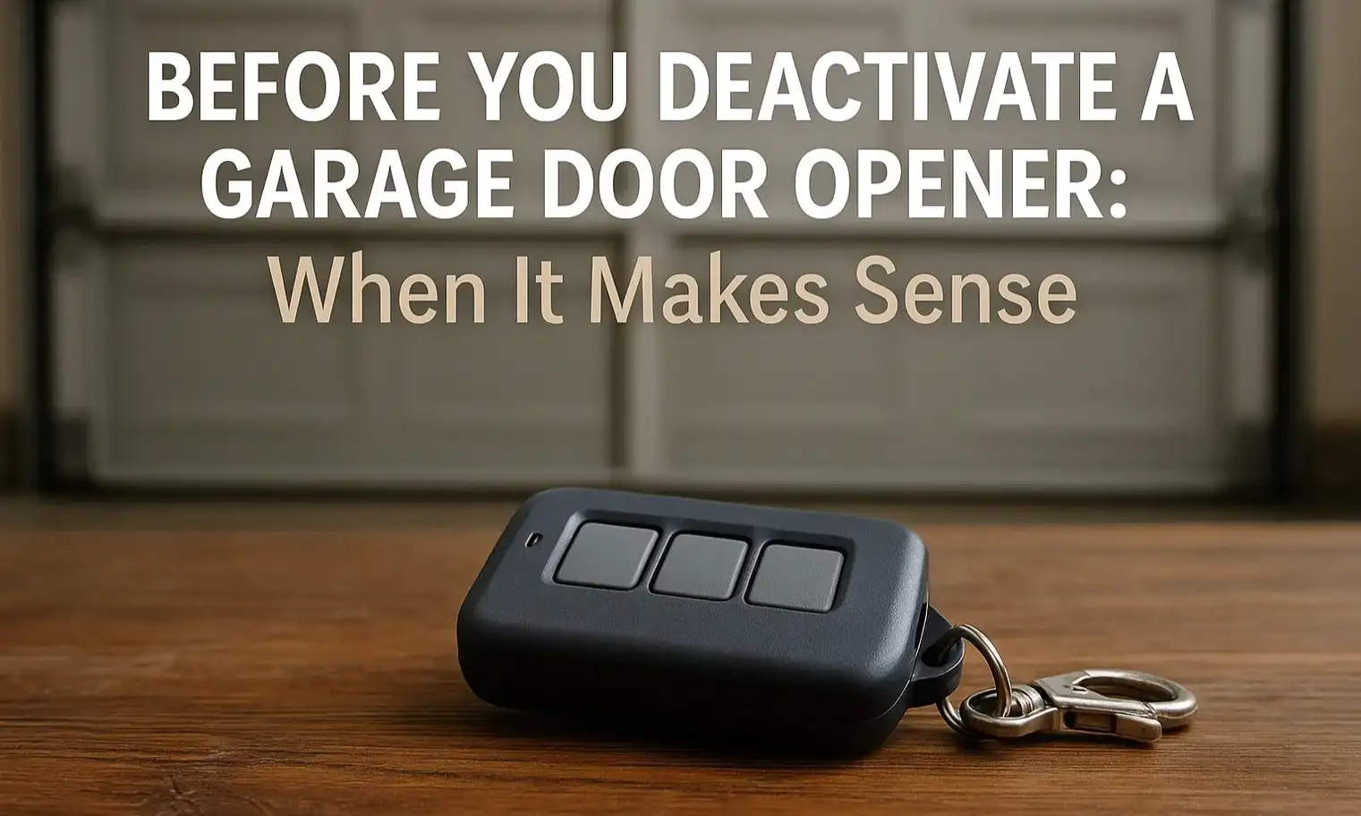 Before You Deactivate a Garage Door Opener: When It Makes Sense