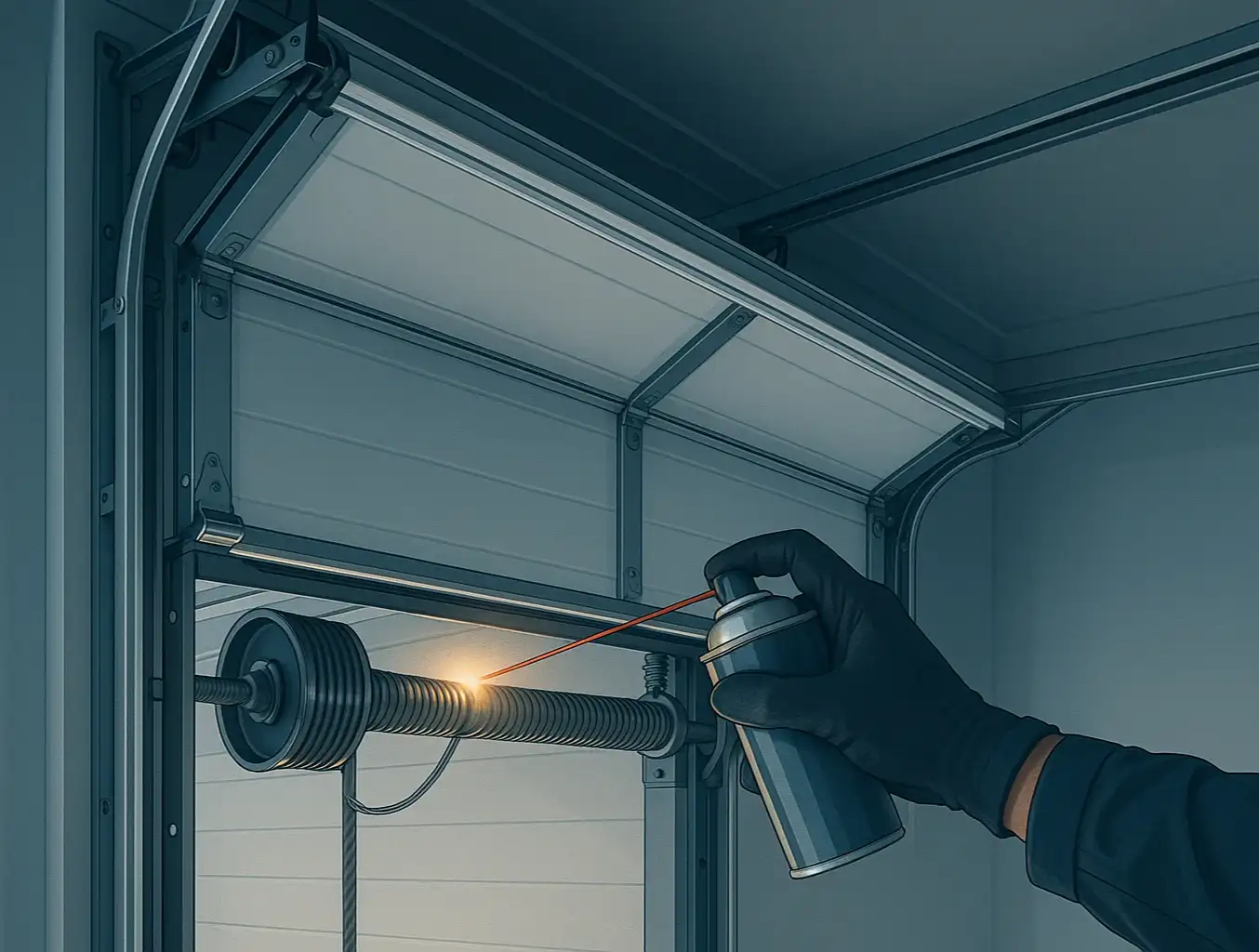 vertical lift garage door maintenance photo