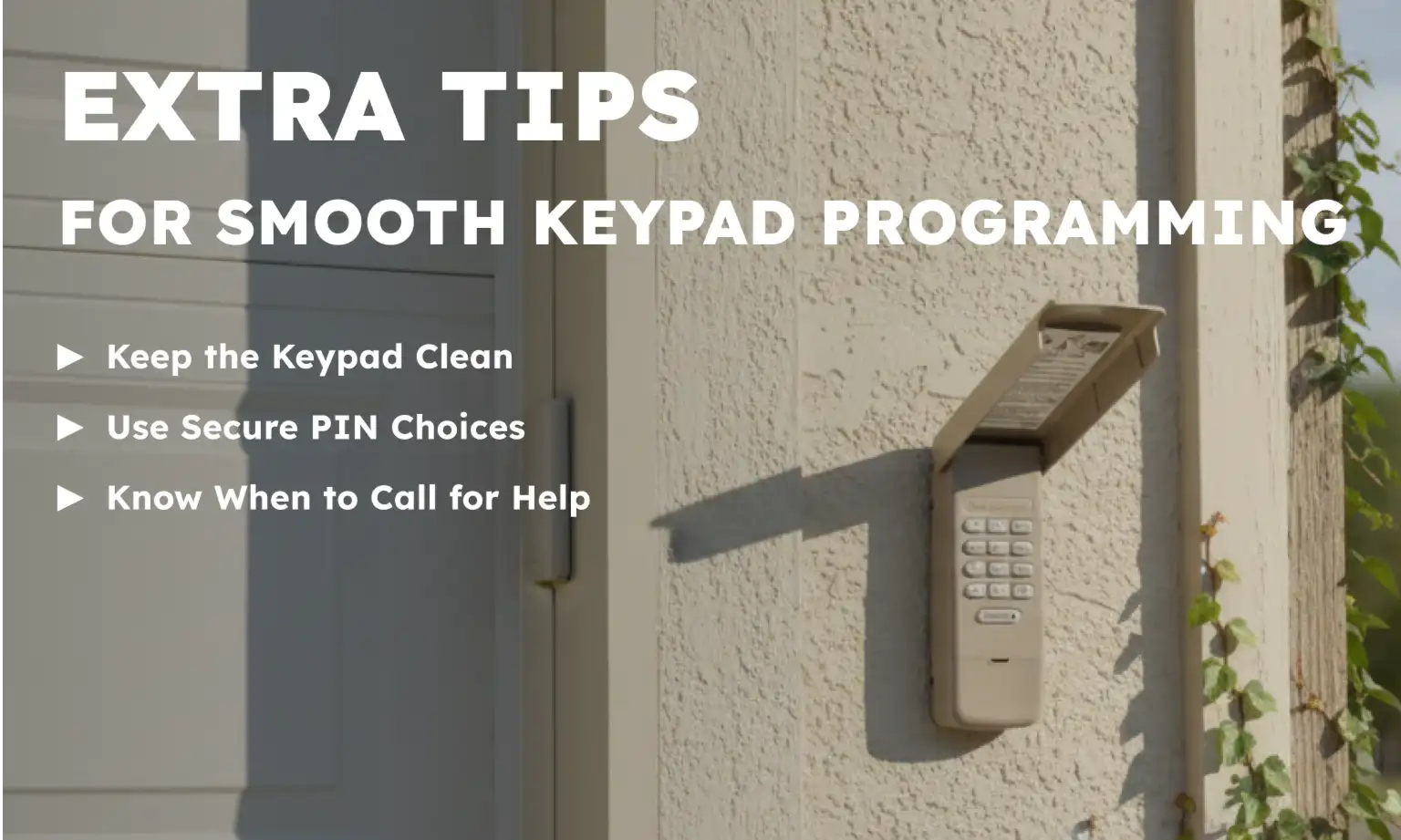 Extra Tips for Smooth Keypad Programming