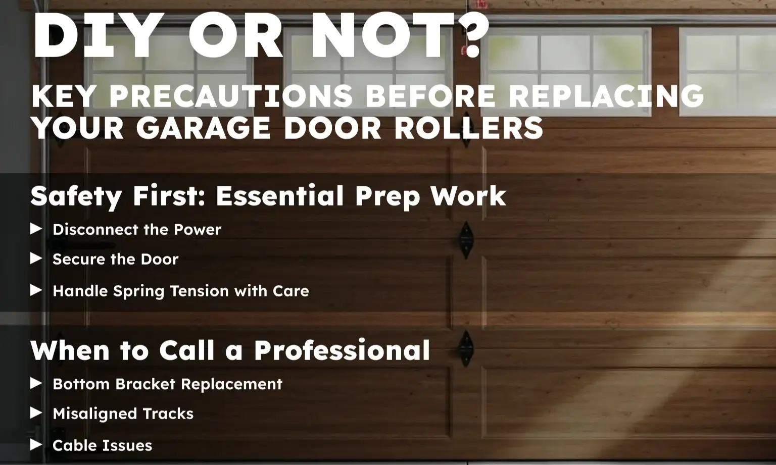 DIY or Not? Key Precautions Before Replacing Your Garage Door Rollers