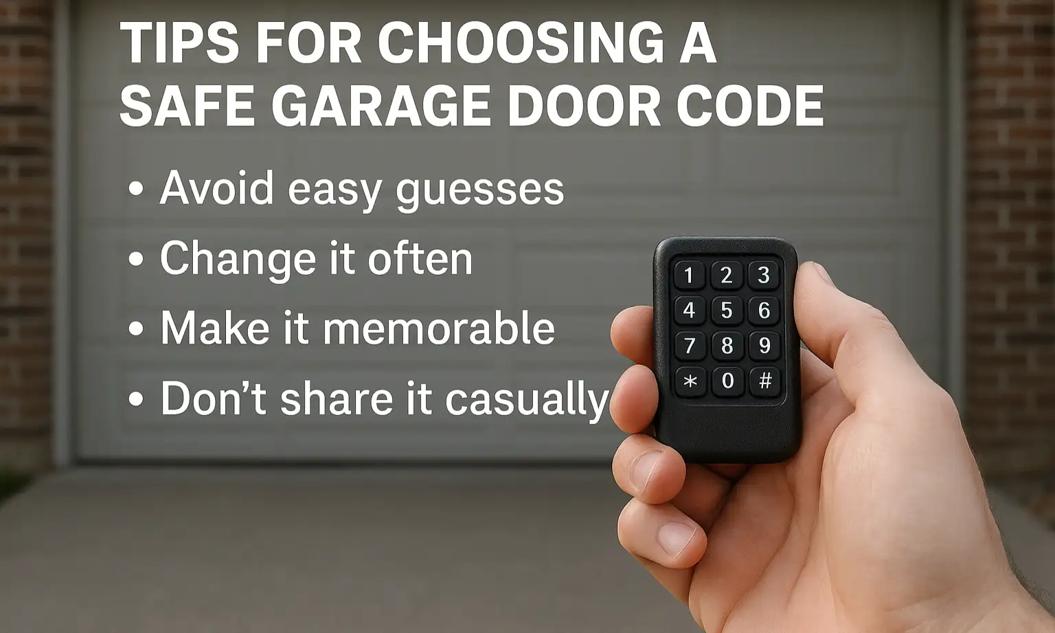 Tips for Choosing a Safe Garage Door Code