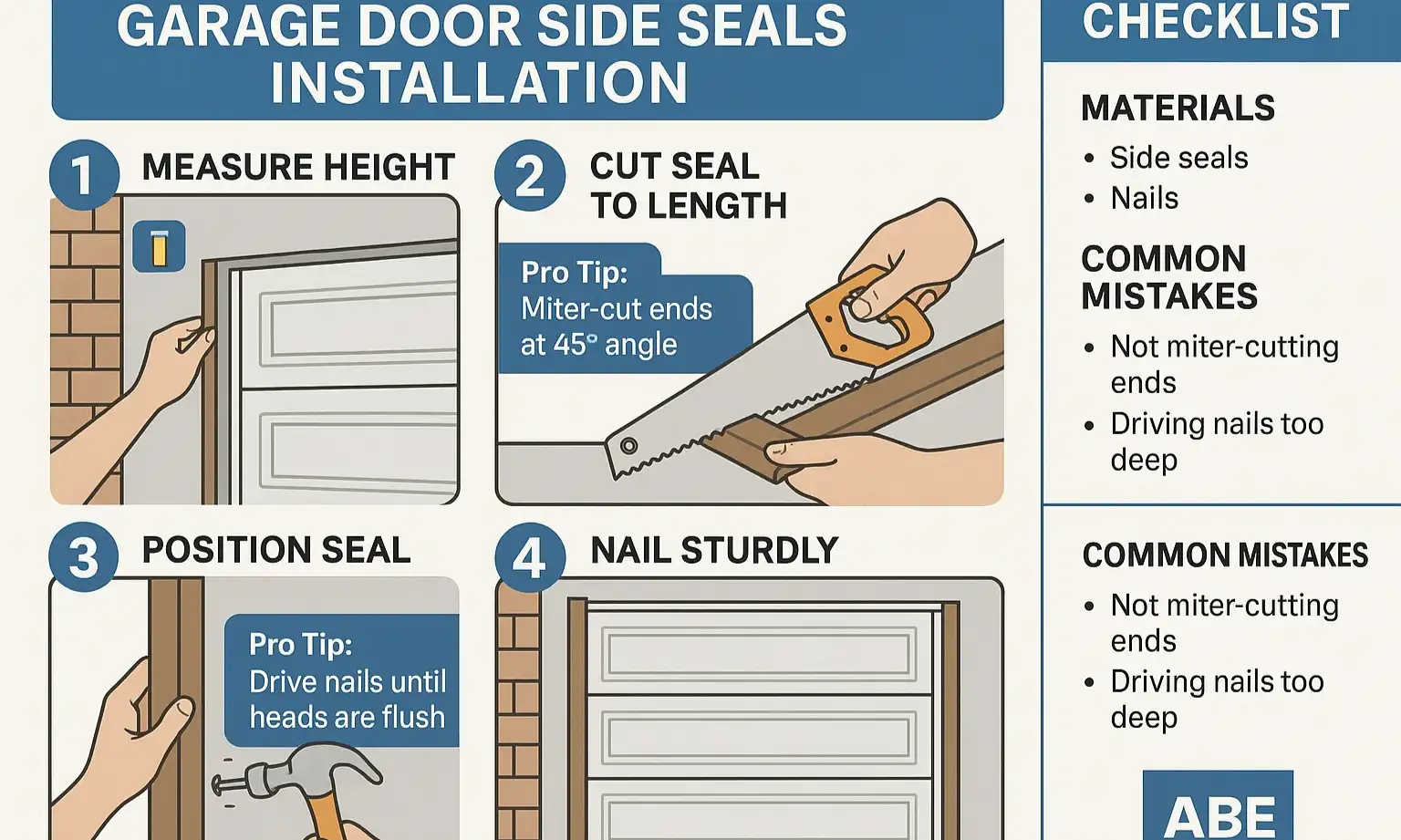 Follow five simple steps to seal your garage door and protect against extreme weather.