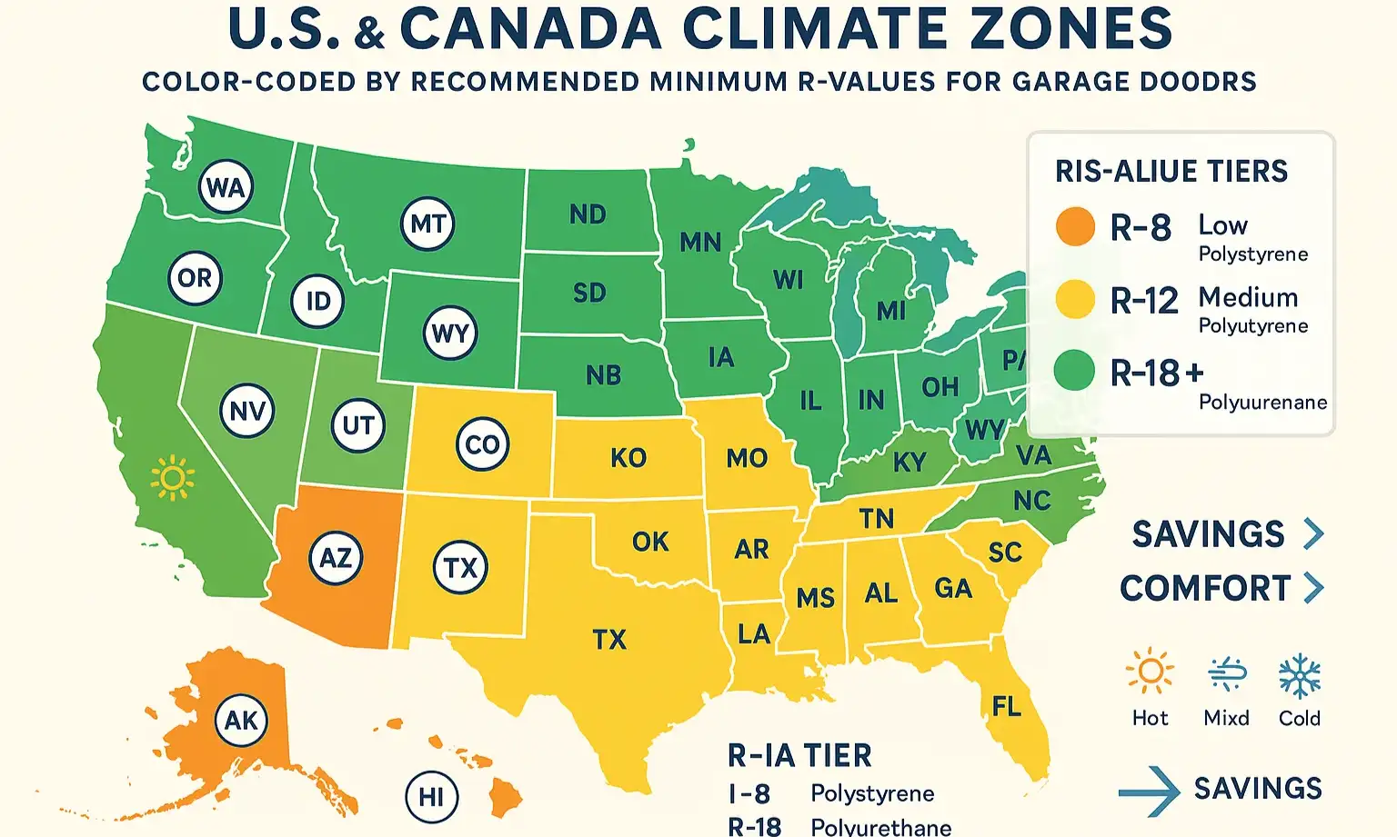 Match door insulation to your climate for better comfort and savings