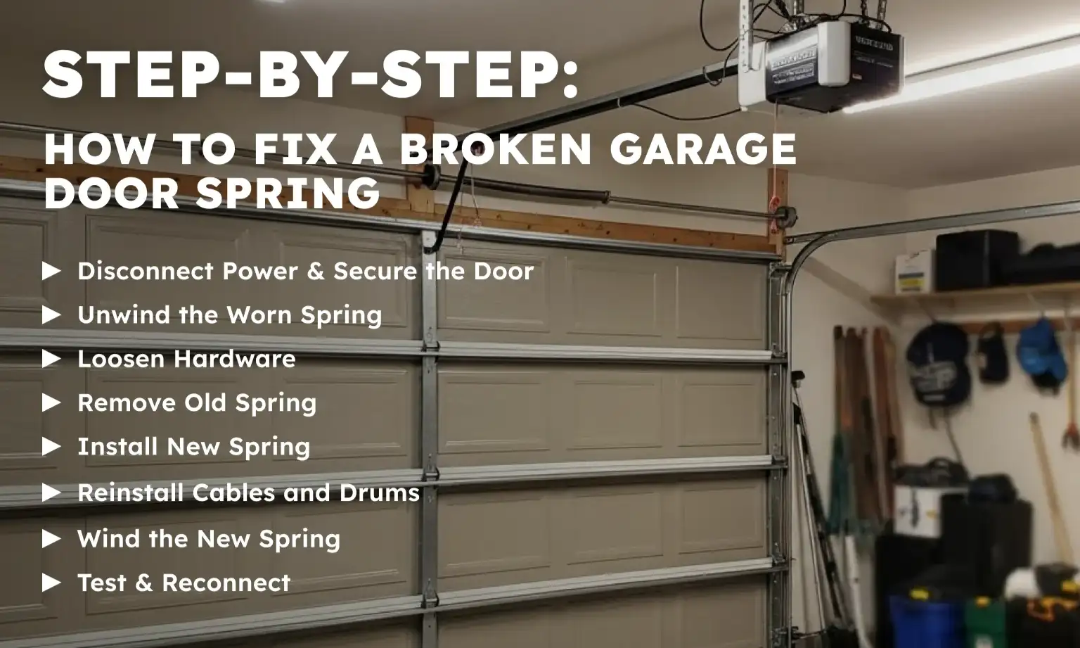 Step-by-Step: How to Fix a Broken Garage Door Spring (Advanced DIYers Only)