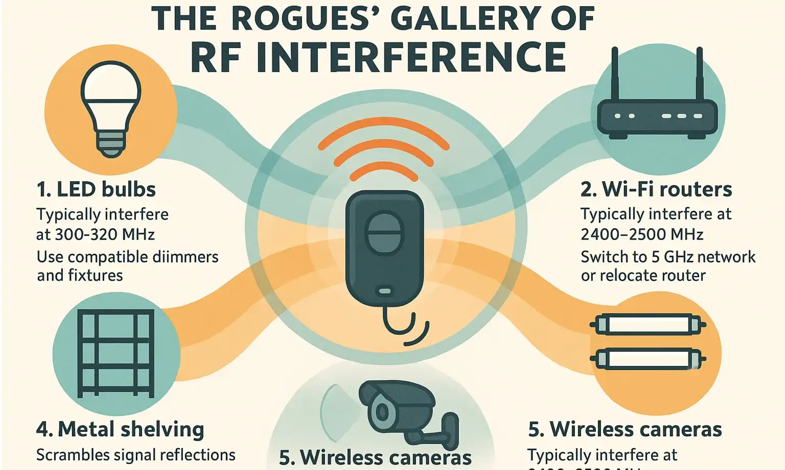 Find common sources disrupting your garage remote signal fast