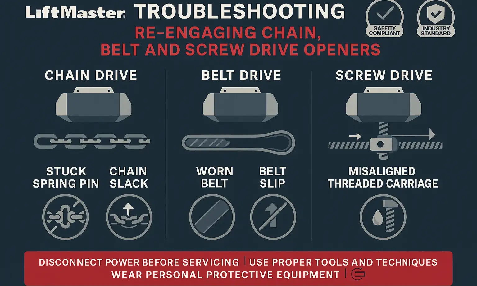 Drive-specific troubleshooting shows common re-engagement issues and safe solutions.