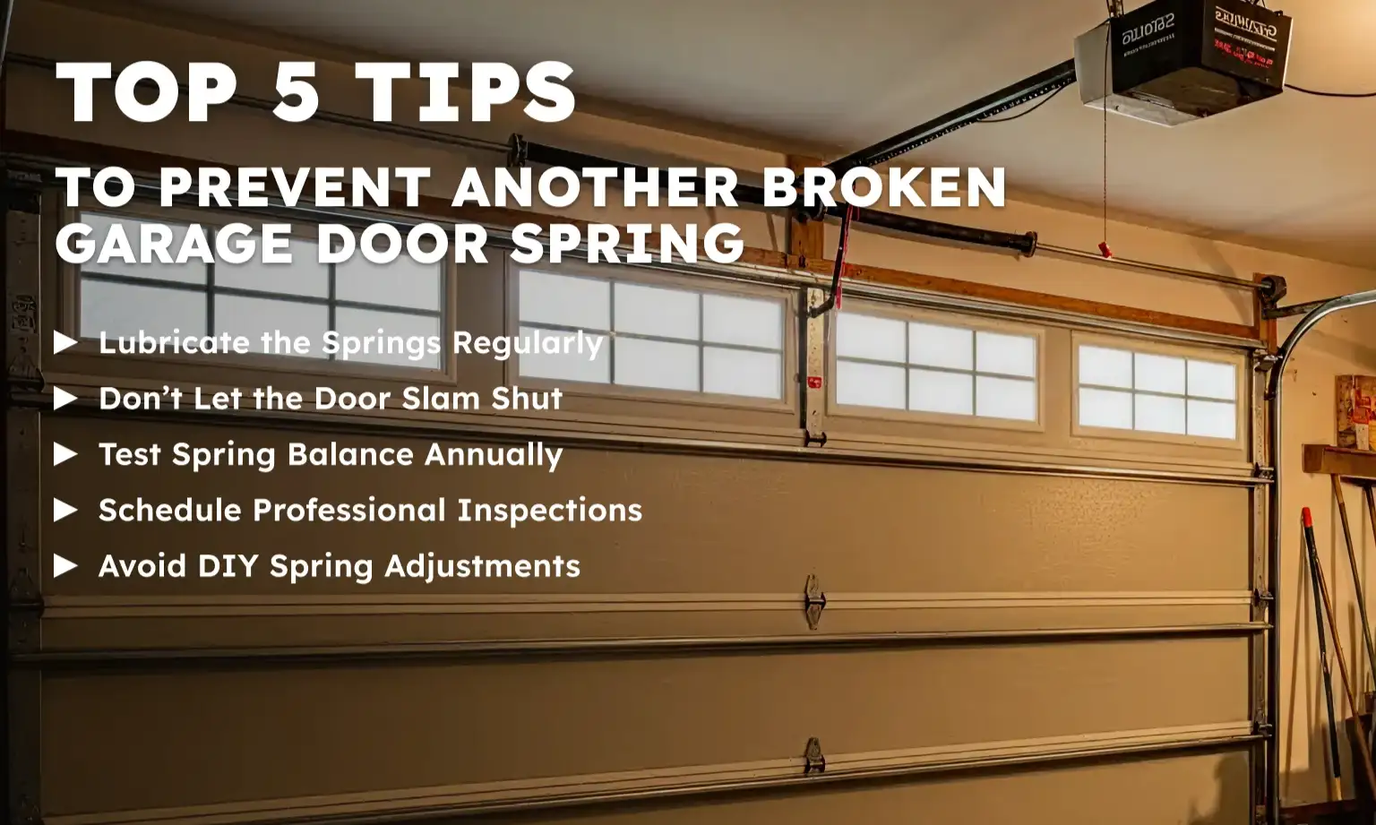 Top 5 Tips to Prevent Another Broken Garage Door Spring