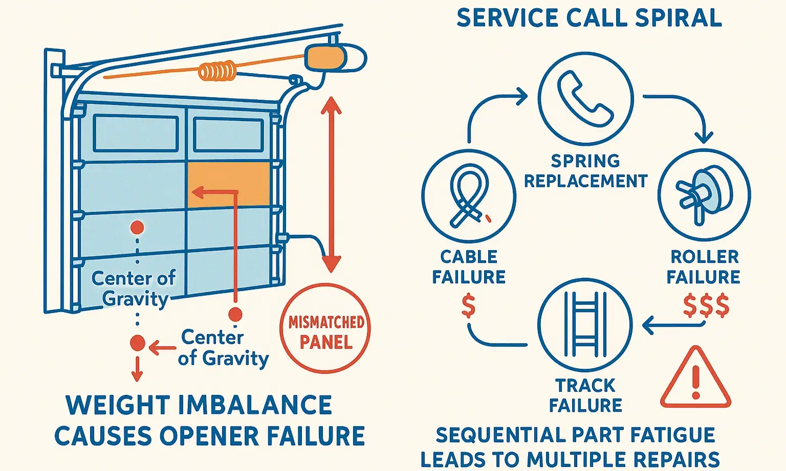 This image anchors key lessons: how a new insulated garage door improves home energy efficiency by reducing the 'thermal lung' effect and how replacement yields a strong resale equity ROI.