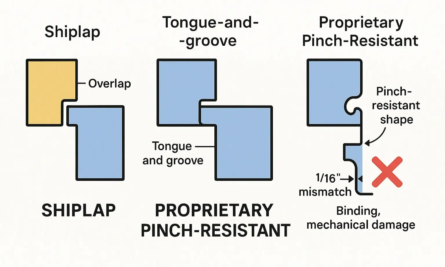Shiplap And Proprietary Pinch-resistant