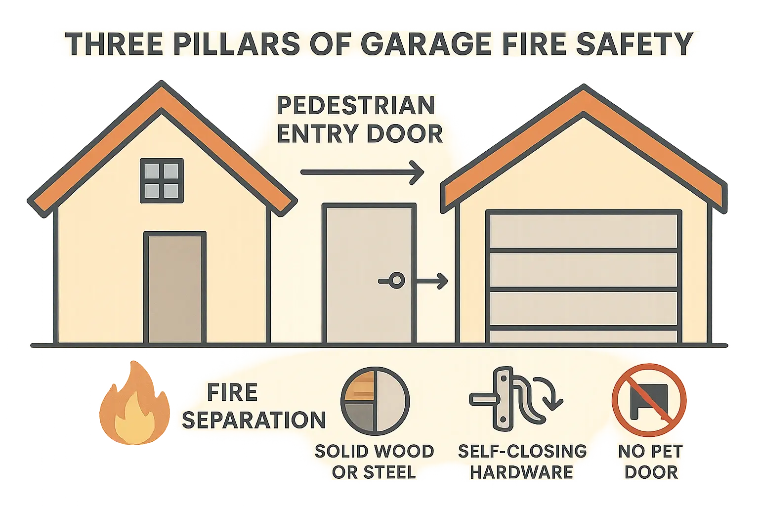 Learn how to safely disengage your garage door opener manually during a fire emergency using the red emergency release cord.