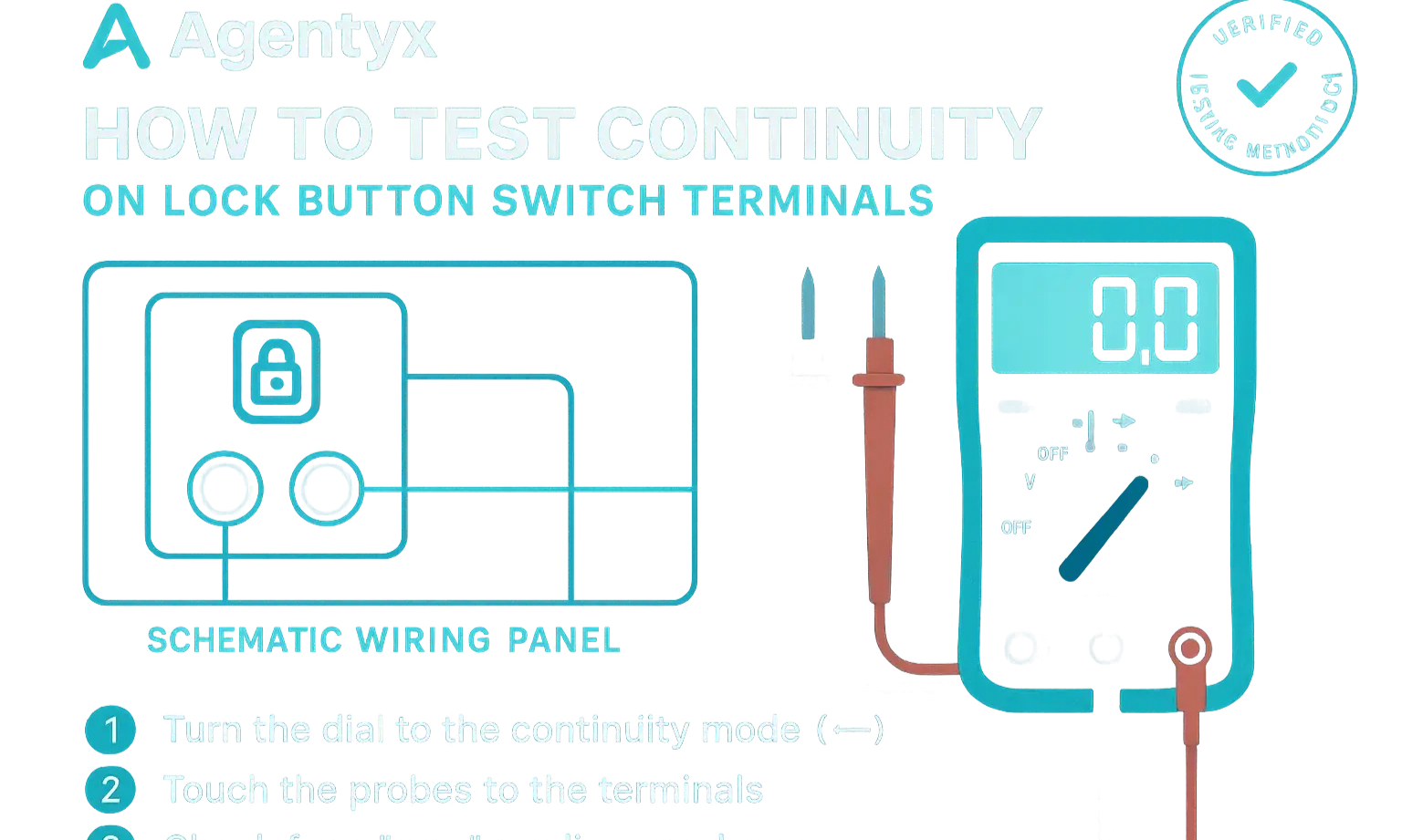 Multimeter guide to test garage door wall console lock button