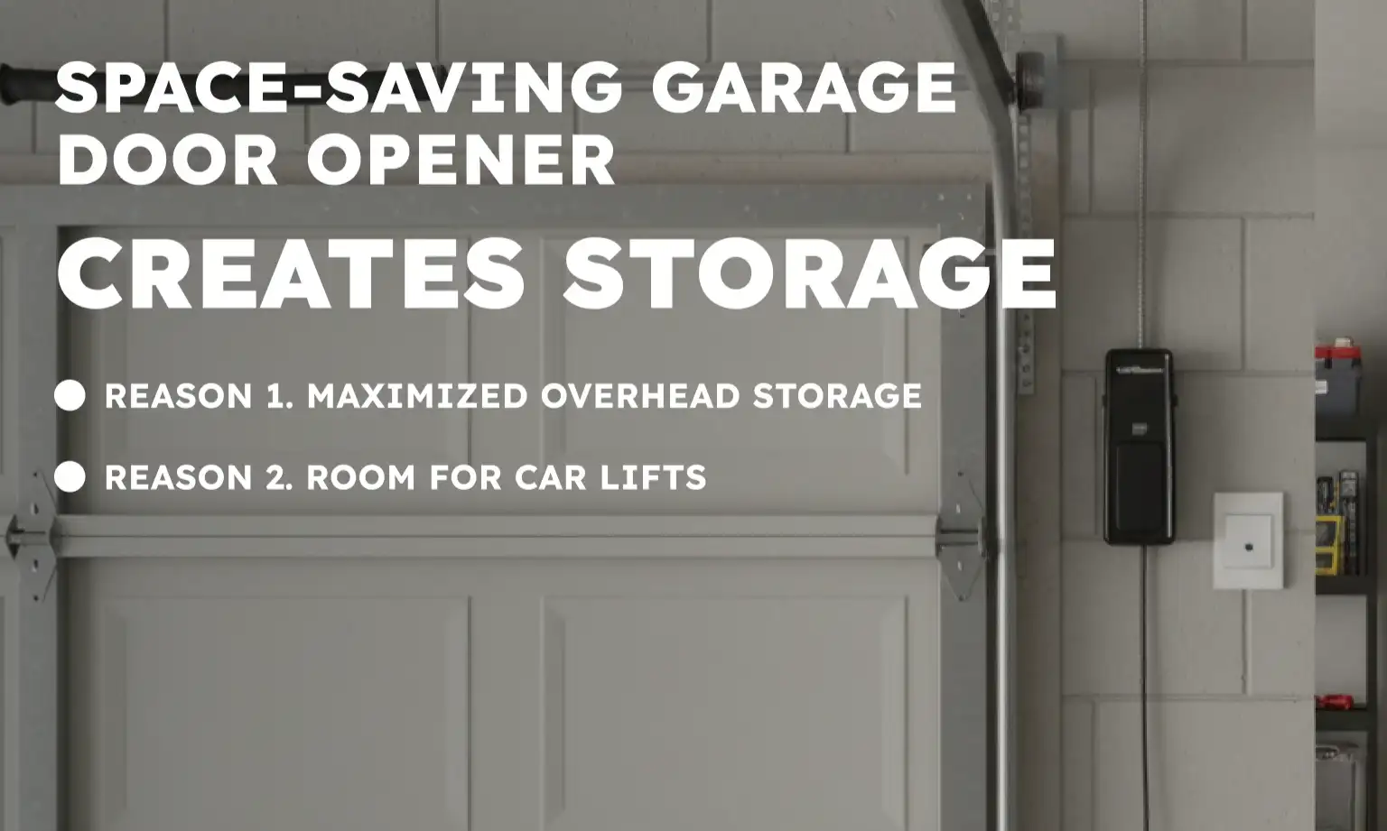 Space-Saving Garage Door Opener Creates Storage