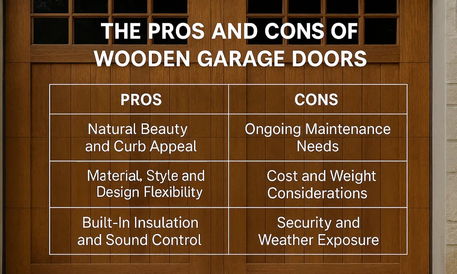 Potential Drawbacks of Wooden Garage Doors