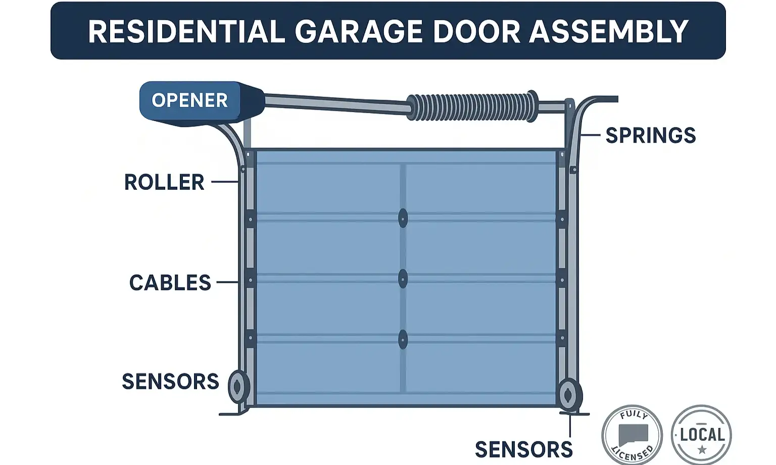 Understand your garage door's key components – a crucial first step to diagnosing issues and choosing the right repair or maintenance strategy.