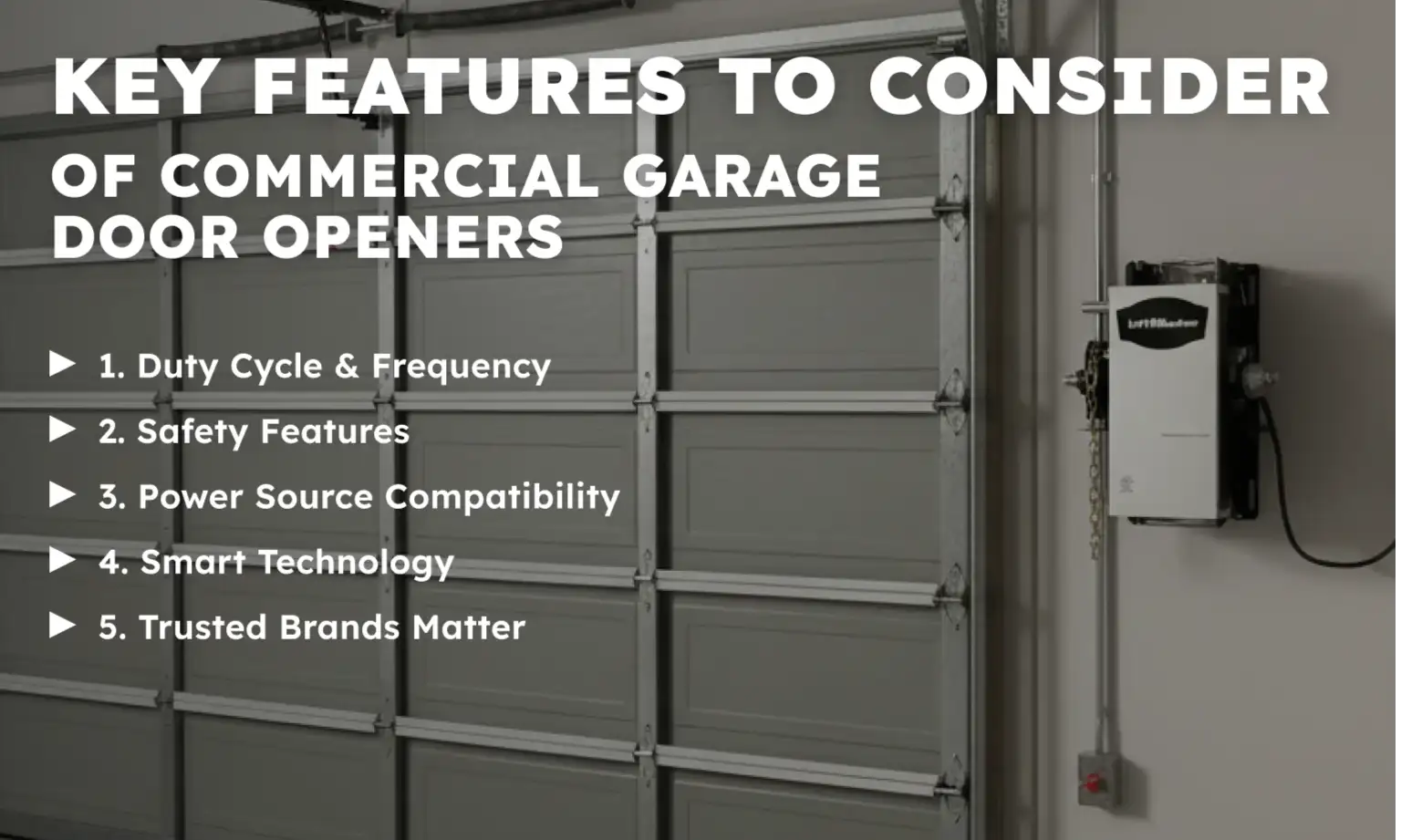 Key Features to Consider When Choosing a Commercial Garage Door Opener