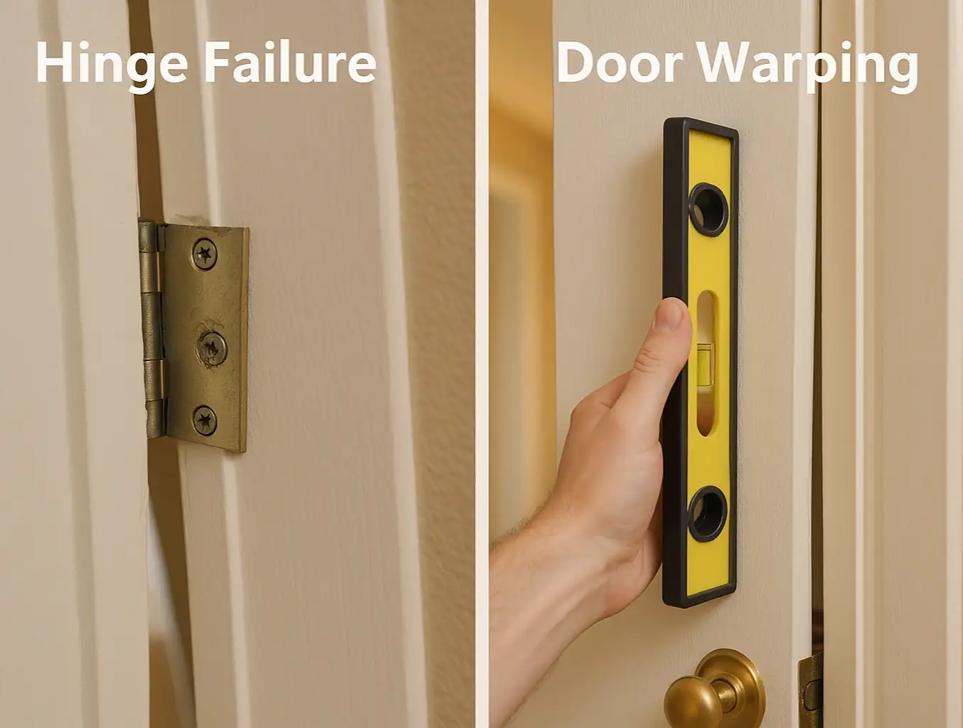 Distinguishing Between Door Sag Caused by Hinge Failure vs. Door Material Warping