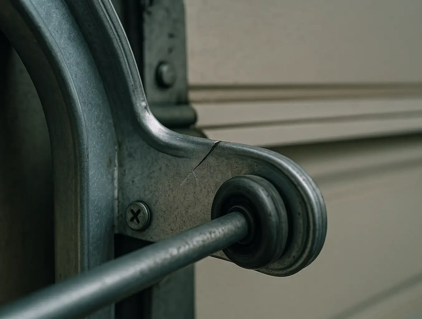 bent garage door tracks photo