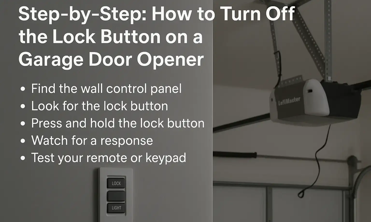 How to Turn Off the Lock Button on a Garage Door Opener