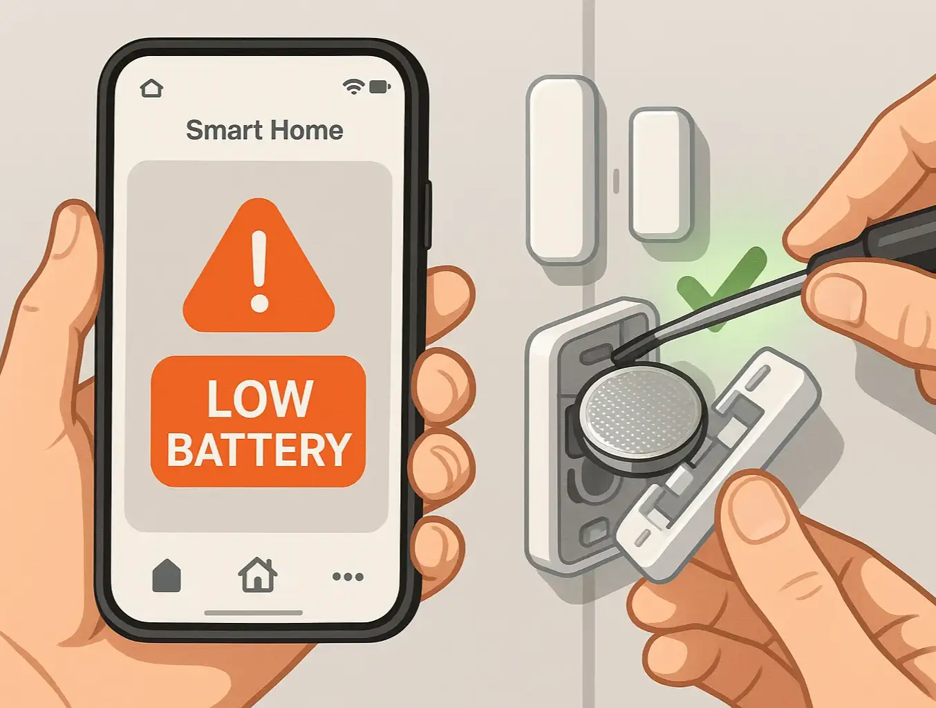 Replacing Batteries in Smart Garage Door Sensor and Monitoring Devices