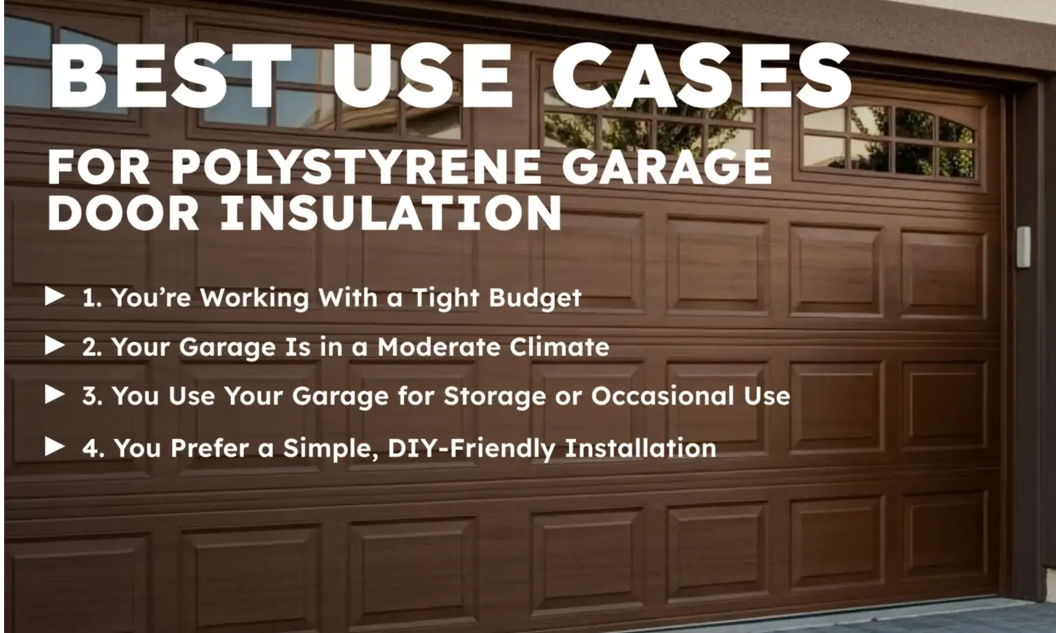 Best Use Cases for Polystyrene Garage Door Insulation