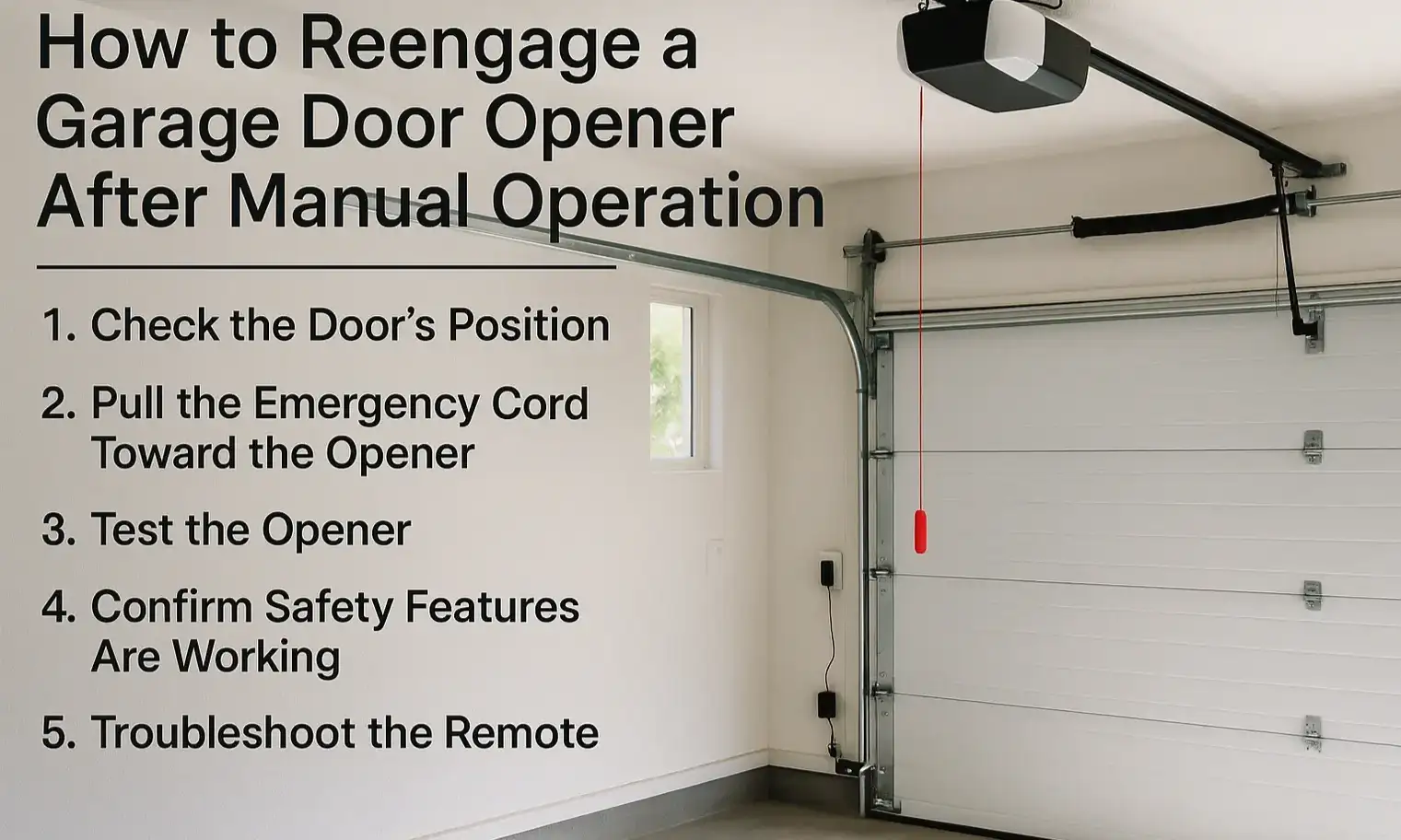 How to Reengage a Garage Door Opener After Manual Operation