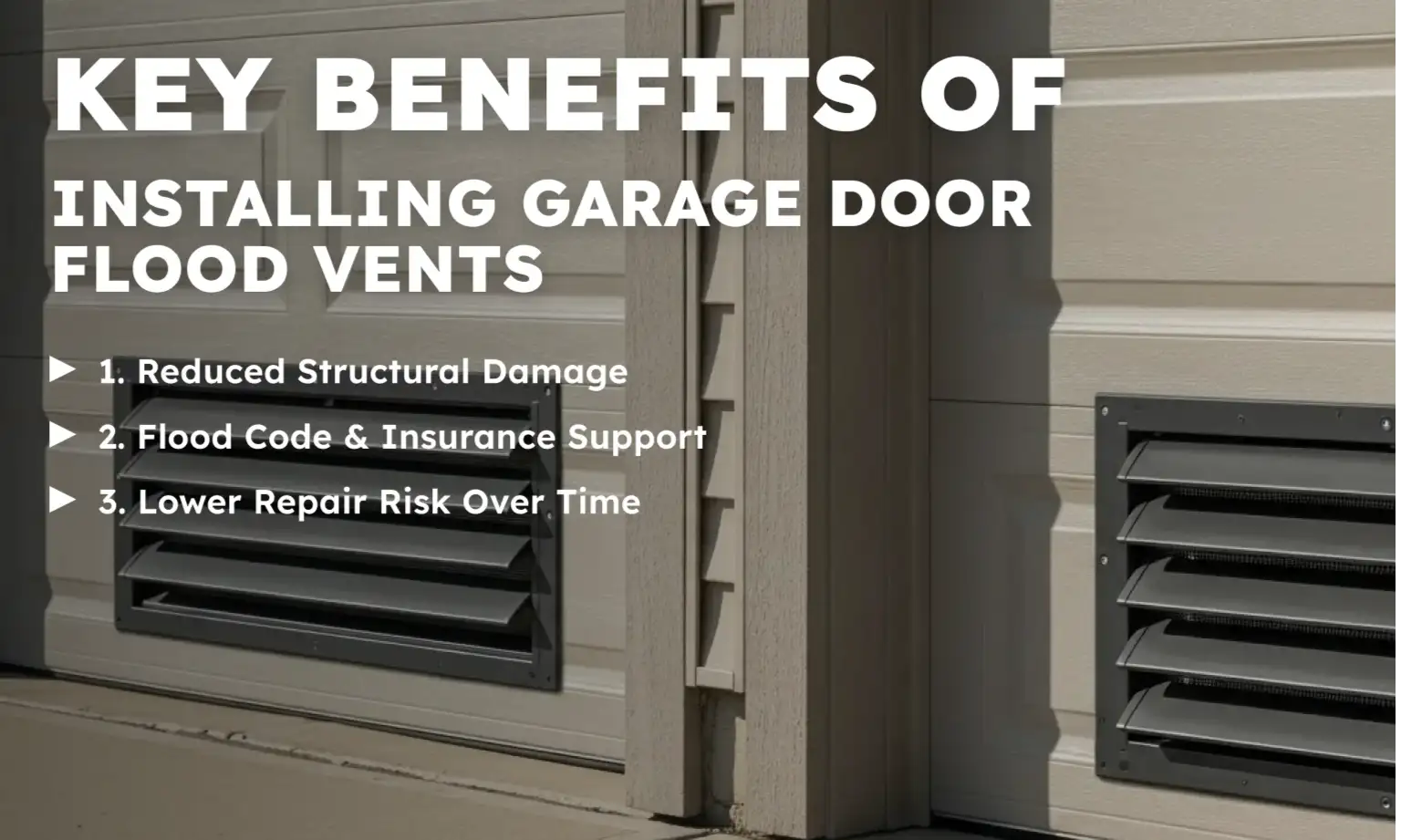 Key Benefits of Installing Garage Door Flood Vents