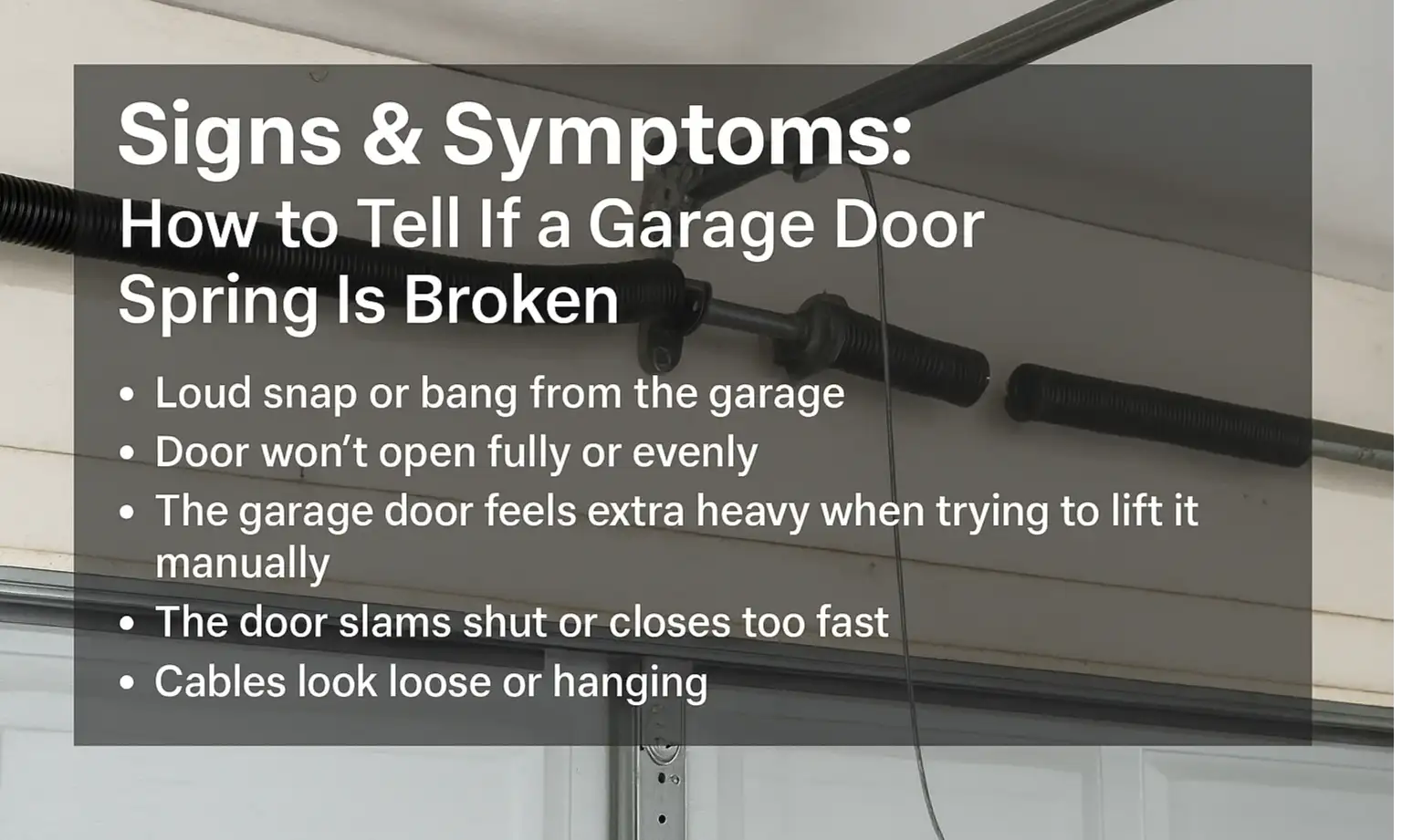 How to Tell If a Garage Door Spring Is Broken