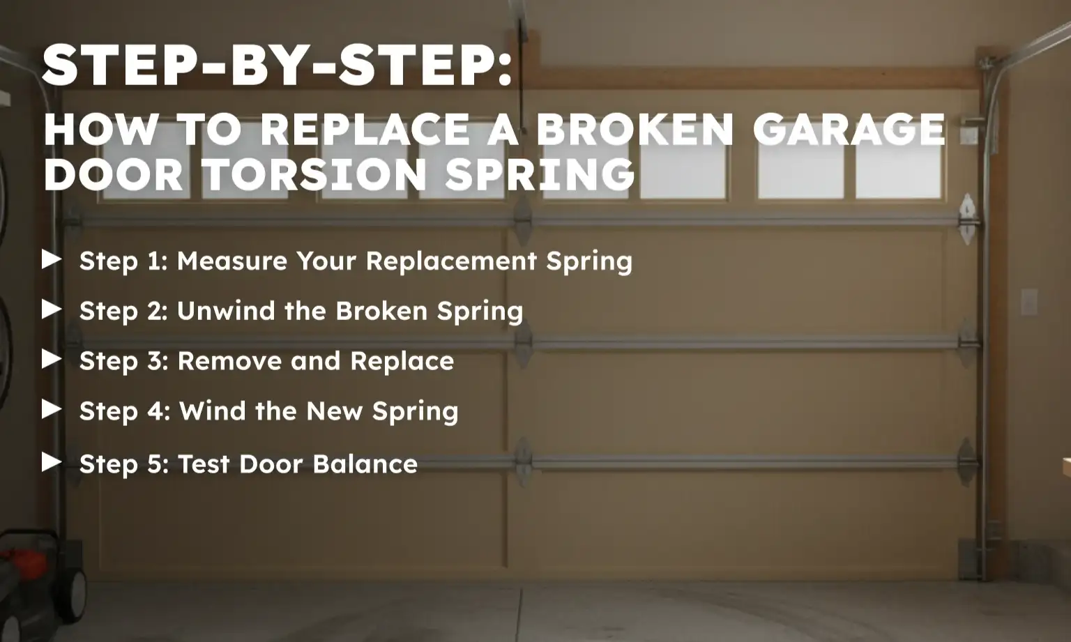 Step-by-Step: How to Replace a Broken Garage Door Torsion Spring  
