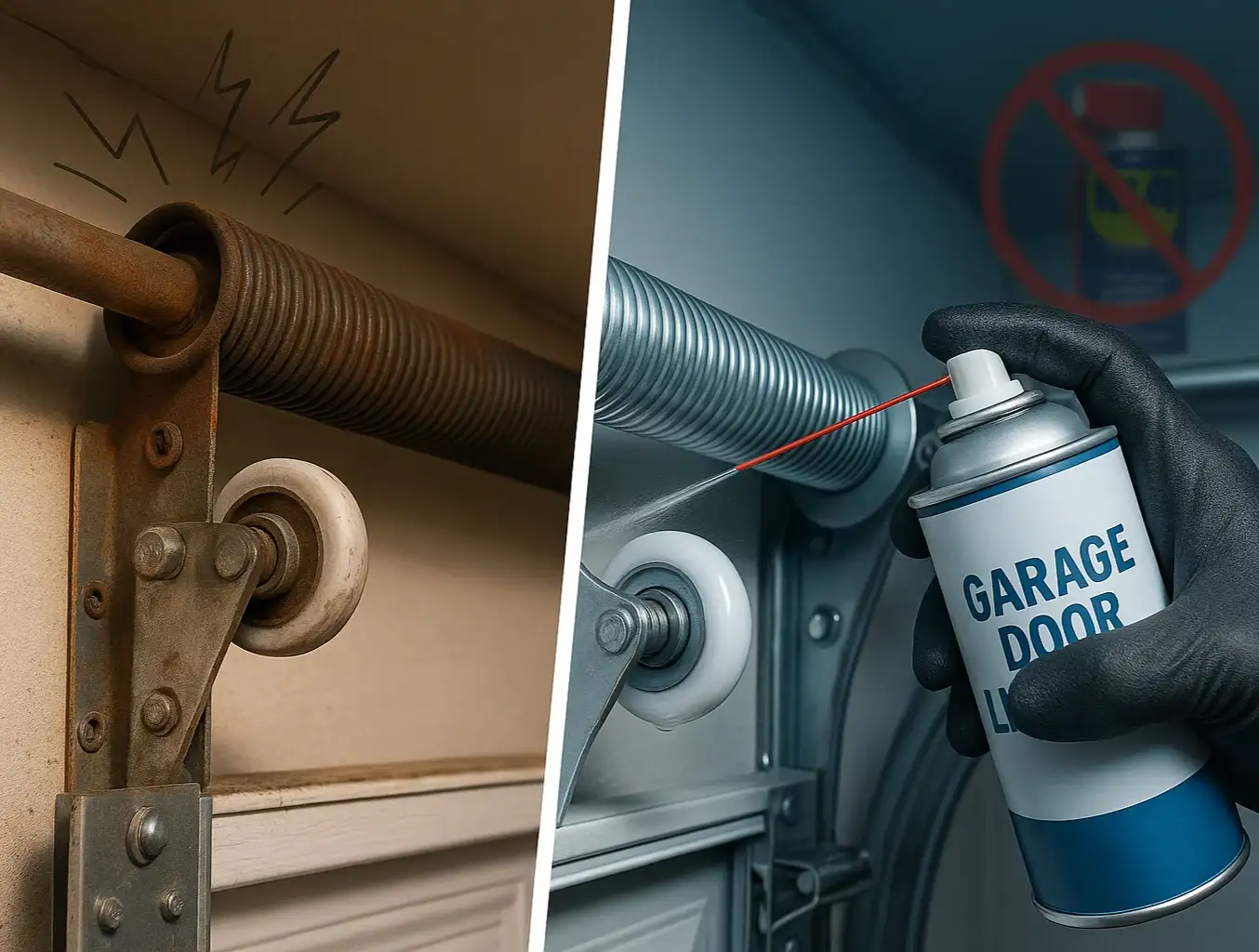 proper lubrication garage door springs rollers photo