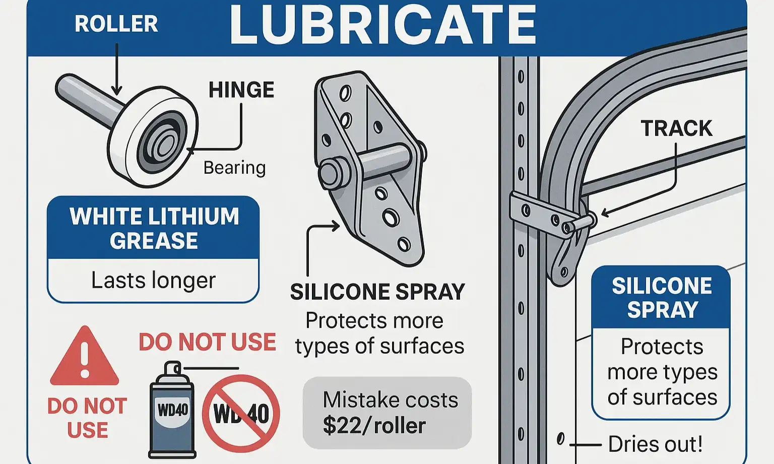 Where to Apply Lubricant on a Garage Door System 