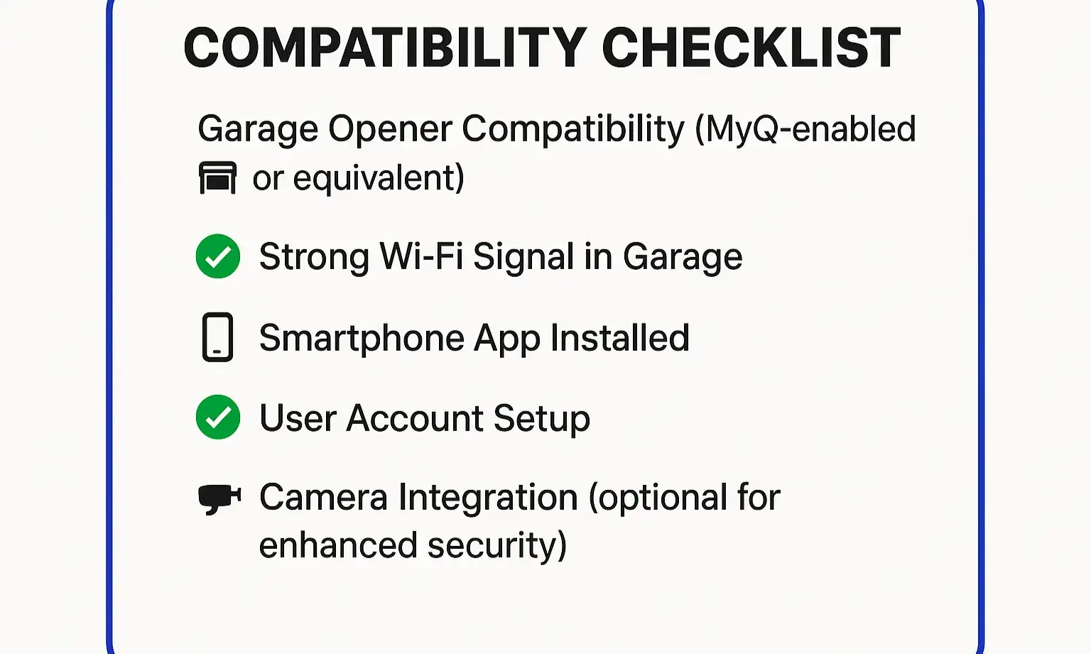 Your easy-to-follow compatibility checklist ensures your garage is ready for secure package delivery, simplifying evaluation and setup decisions.
