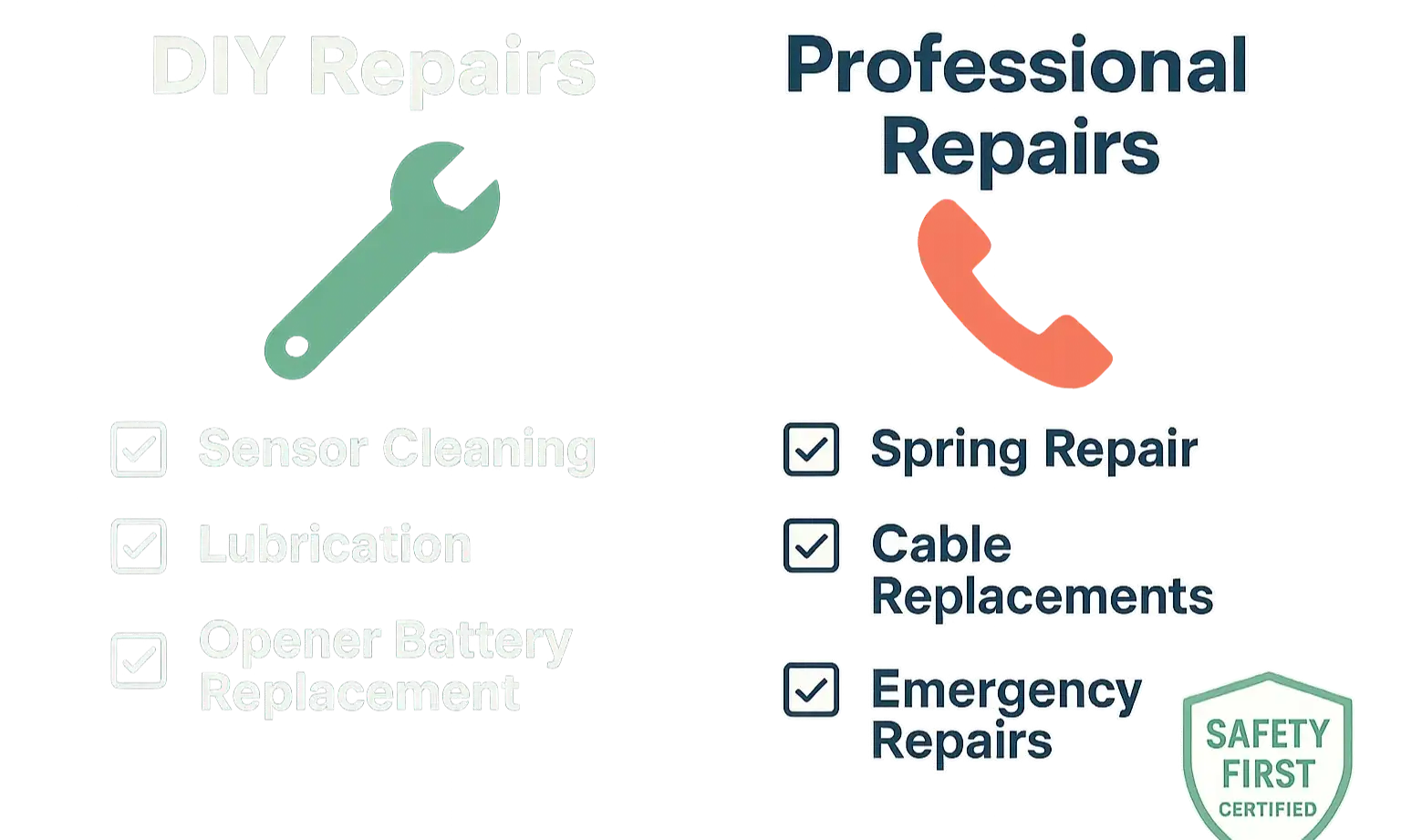 DIY vs Pro Safety Chart