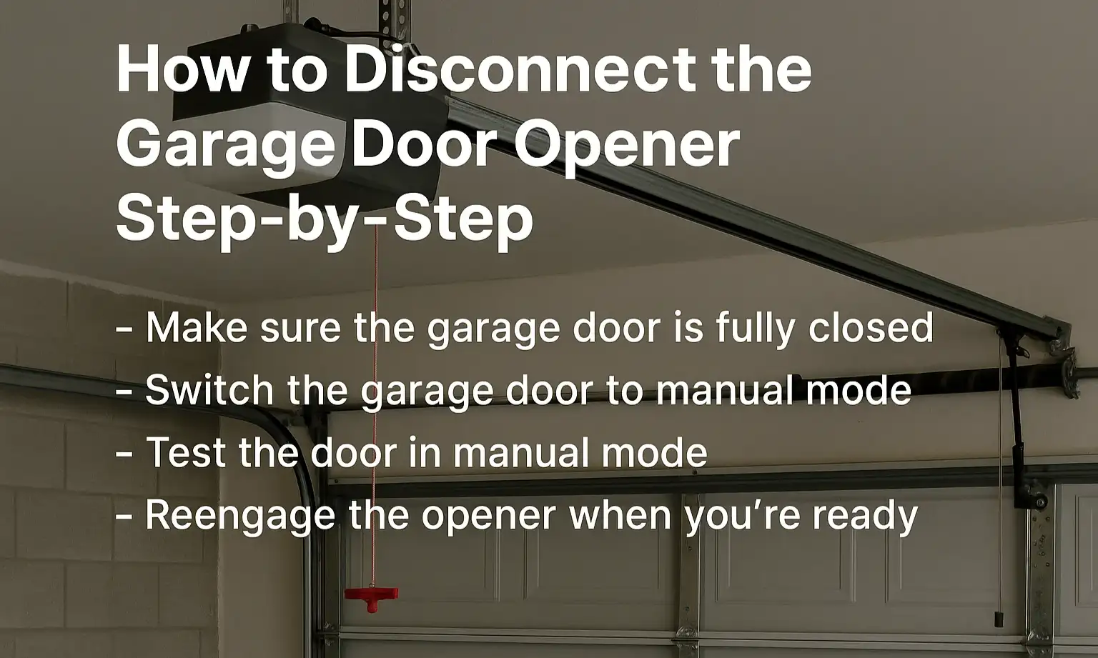 How to Disconnect the Garage Door Opener Step-by-Step