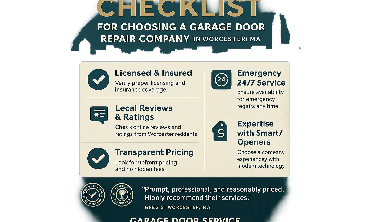 Use this checklist to confidently select a trusted Worcester garage door repair company that fits your needs and offers reliable, transparent service.