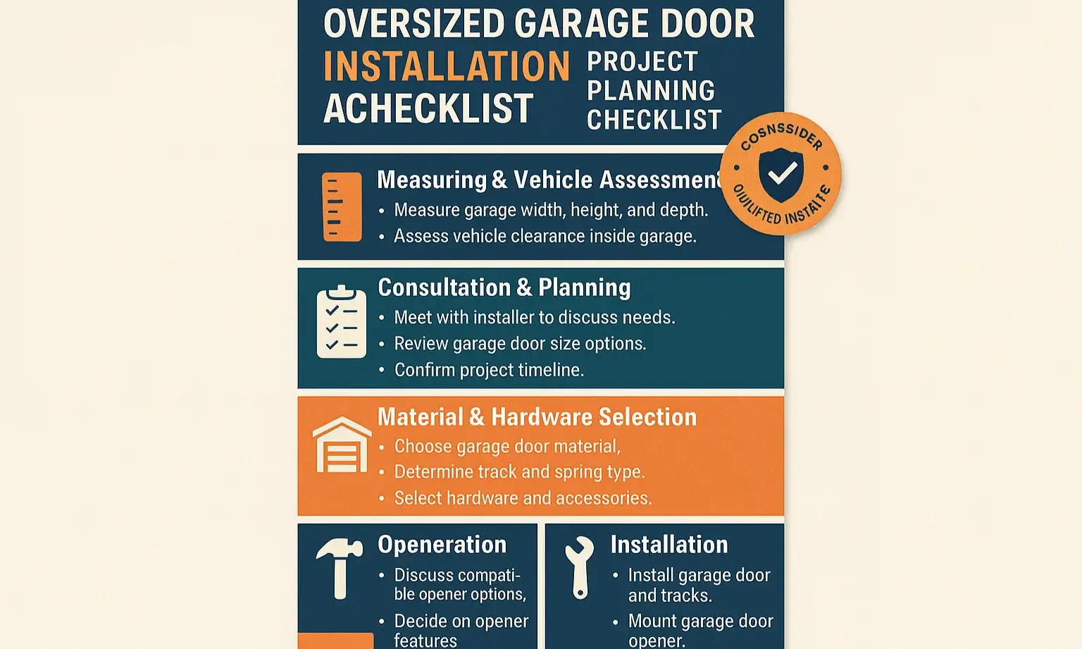 Checklist to plan oversized garage door installation smoothly